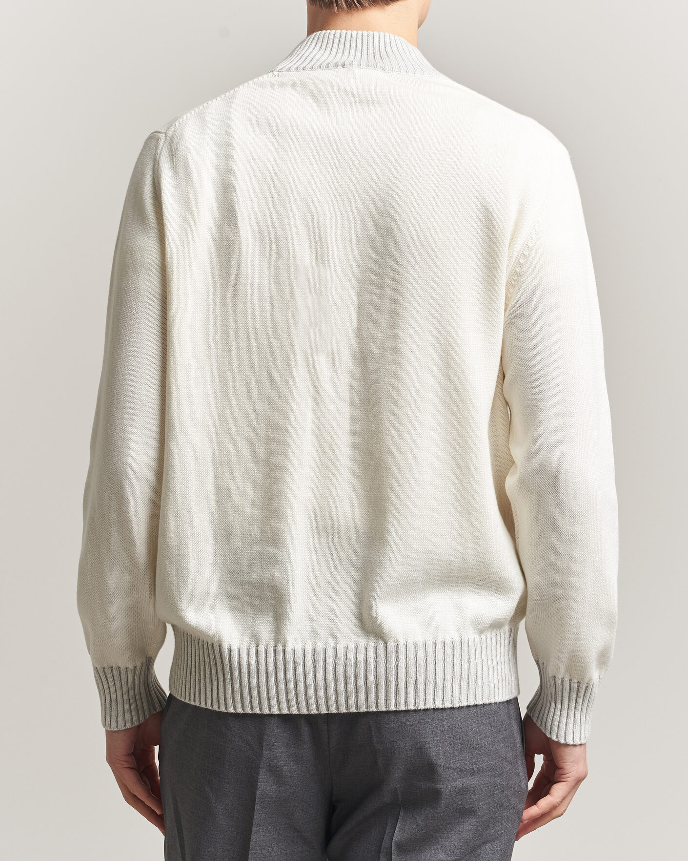 Herren | Pullover | Morgano | Cotton/Cashmere Knitted Cardigan Cream