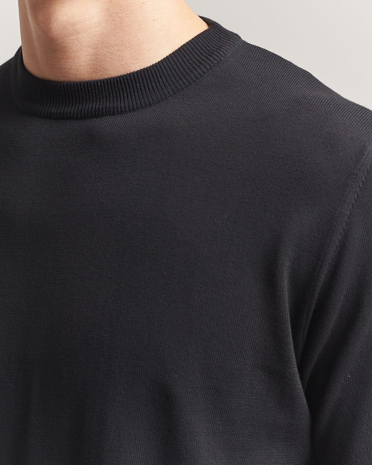 Herren | T-Shirts | Morgano | Knitted Cotton Crepe T-Shirt Black