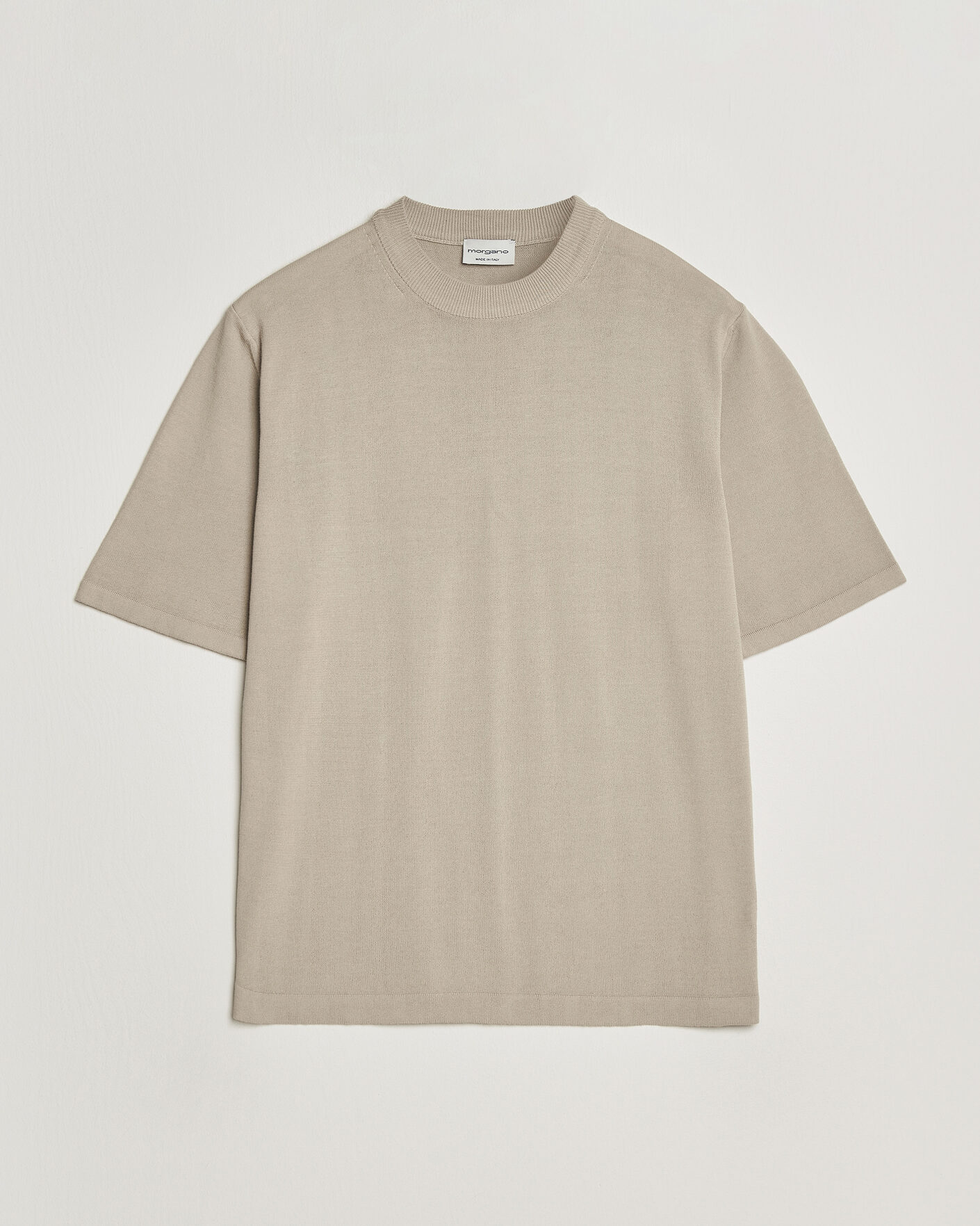 Herren | T-Shirts | Morgano | Knitted Cotton Crepe T-Shirt Beige