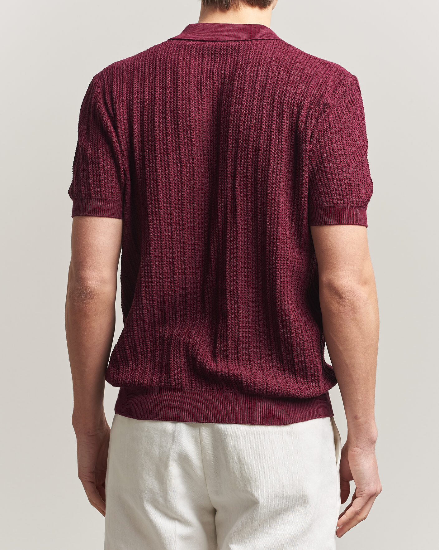 Herren | Poloshirts | Morgano | Structured Knitted Polo Burgundy