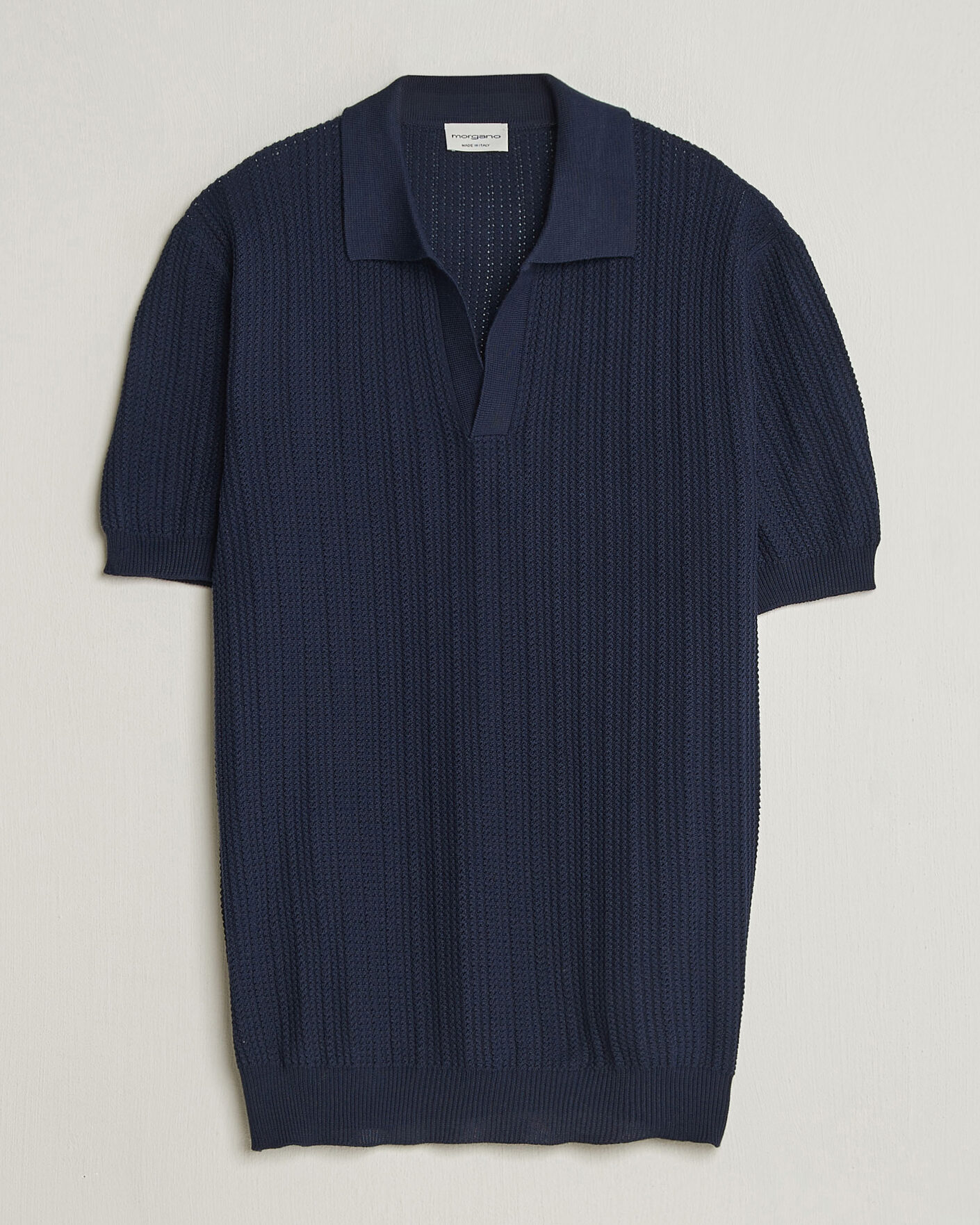 Herren | Poloshirts | Morgano | Structured Knitted Polo Navy