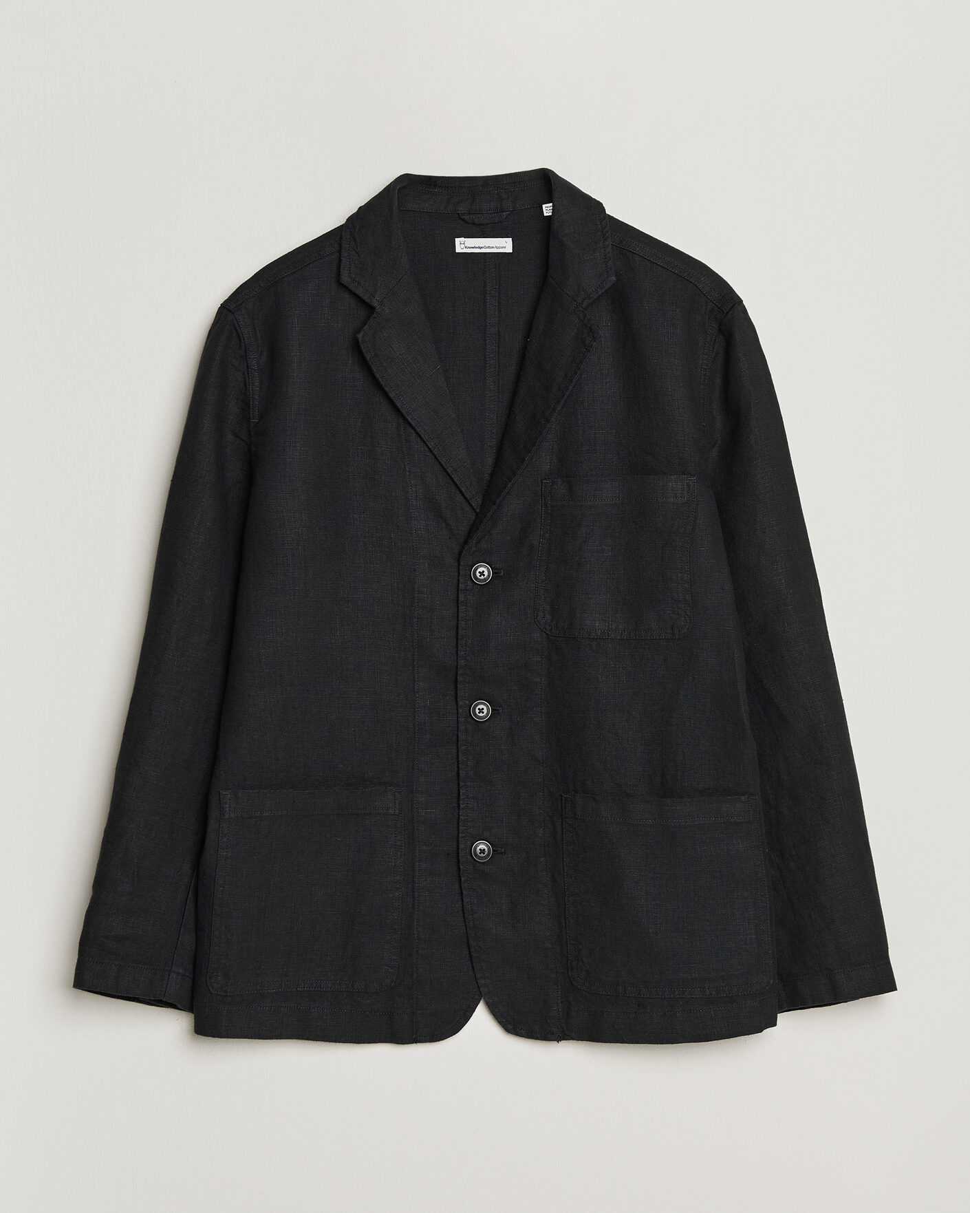 Herren | Sakkos | KnowledgeCotton Apparel | Linen Blazer Black