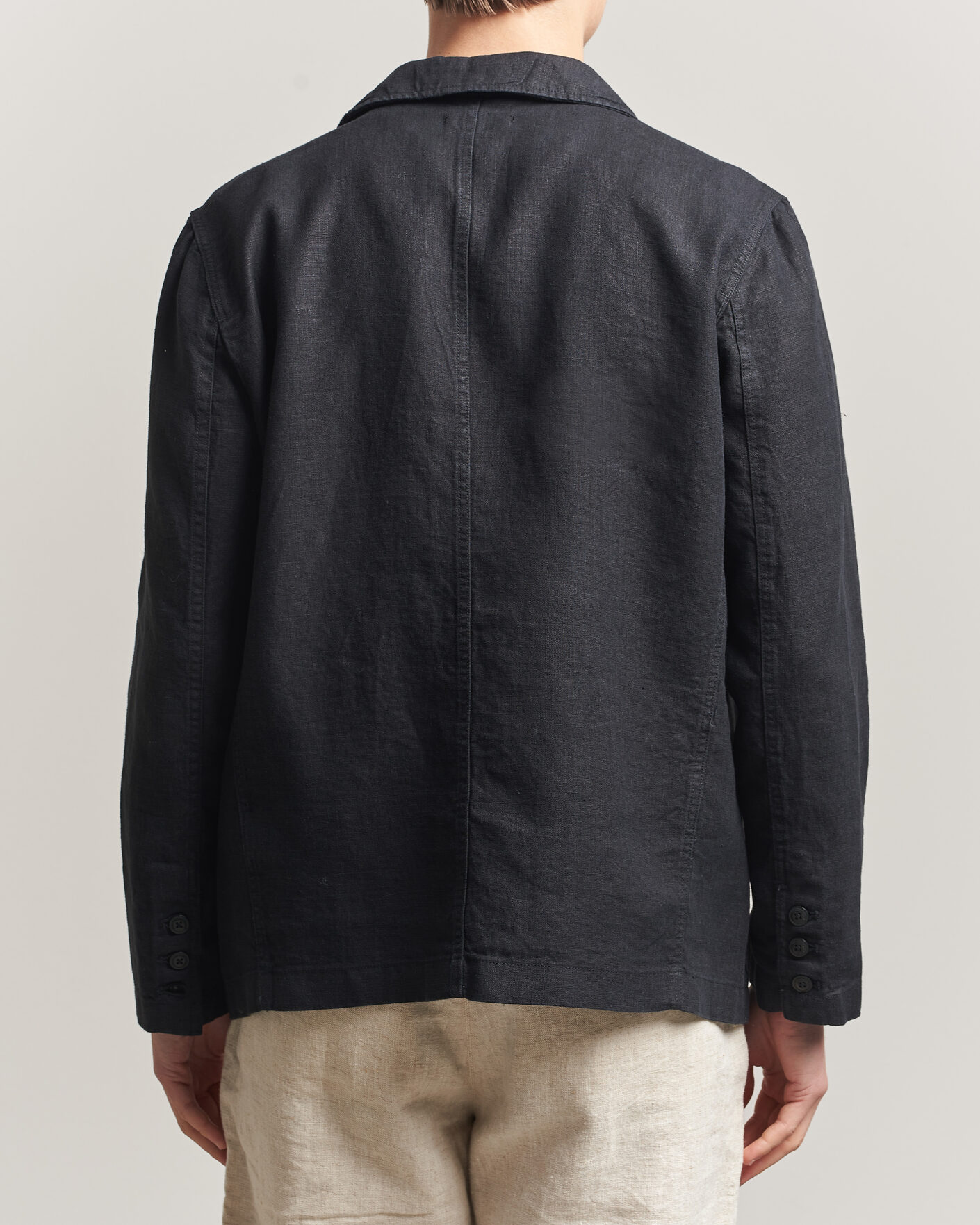Herren | Sakkos | KnowledgeCotton Apparel | Linen Blazer Black