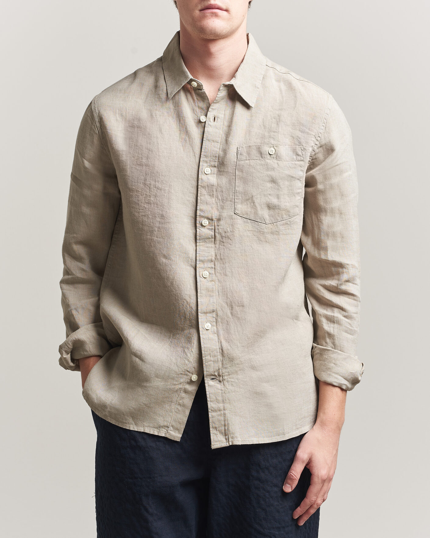 Herren | Hemden | KnowledgeCotton Apparel | Regular Linen Shirt Twill