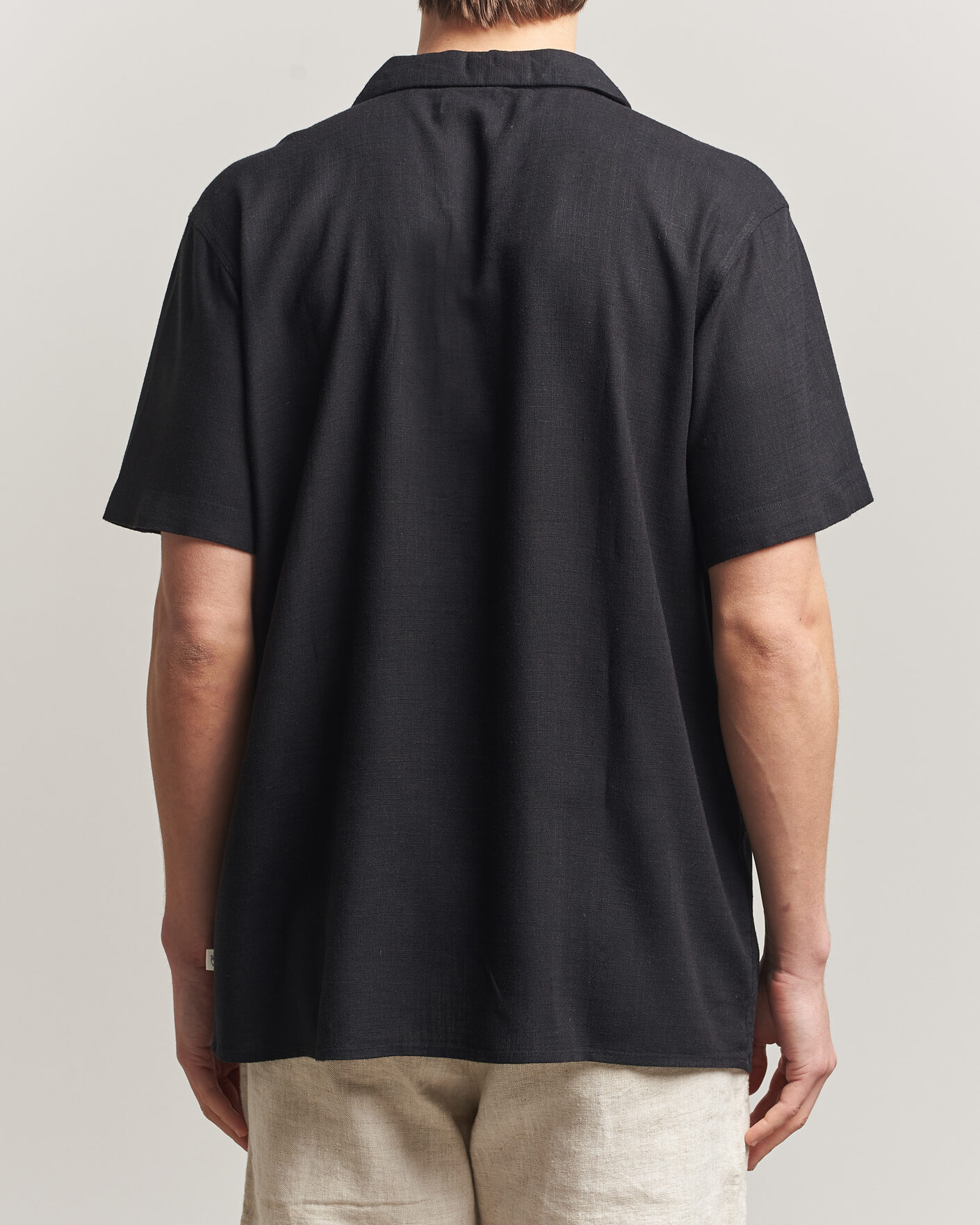 Herren | Hemden | KnowledgeCotton Apparel | Linen/Lyocell Resort Shirt Black