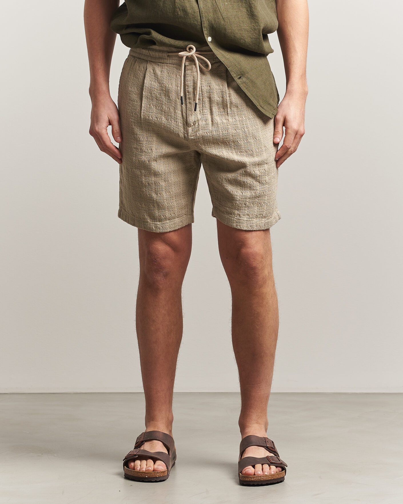 Herren | Shorts | KnowledgeCotton Apparel | Structured Cotton Dobby Shorts Twill