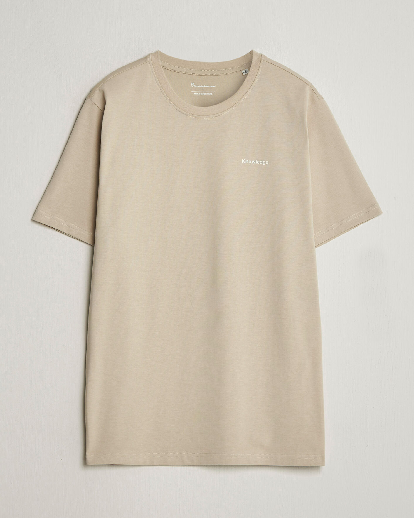 Herren | T-Shirts | KnowledgeCotton Apparel | Back Print T-Shirt Light Feather Grey