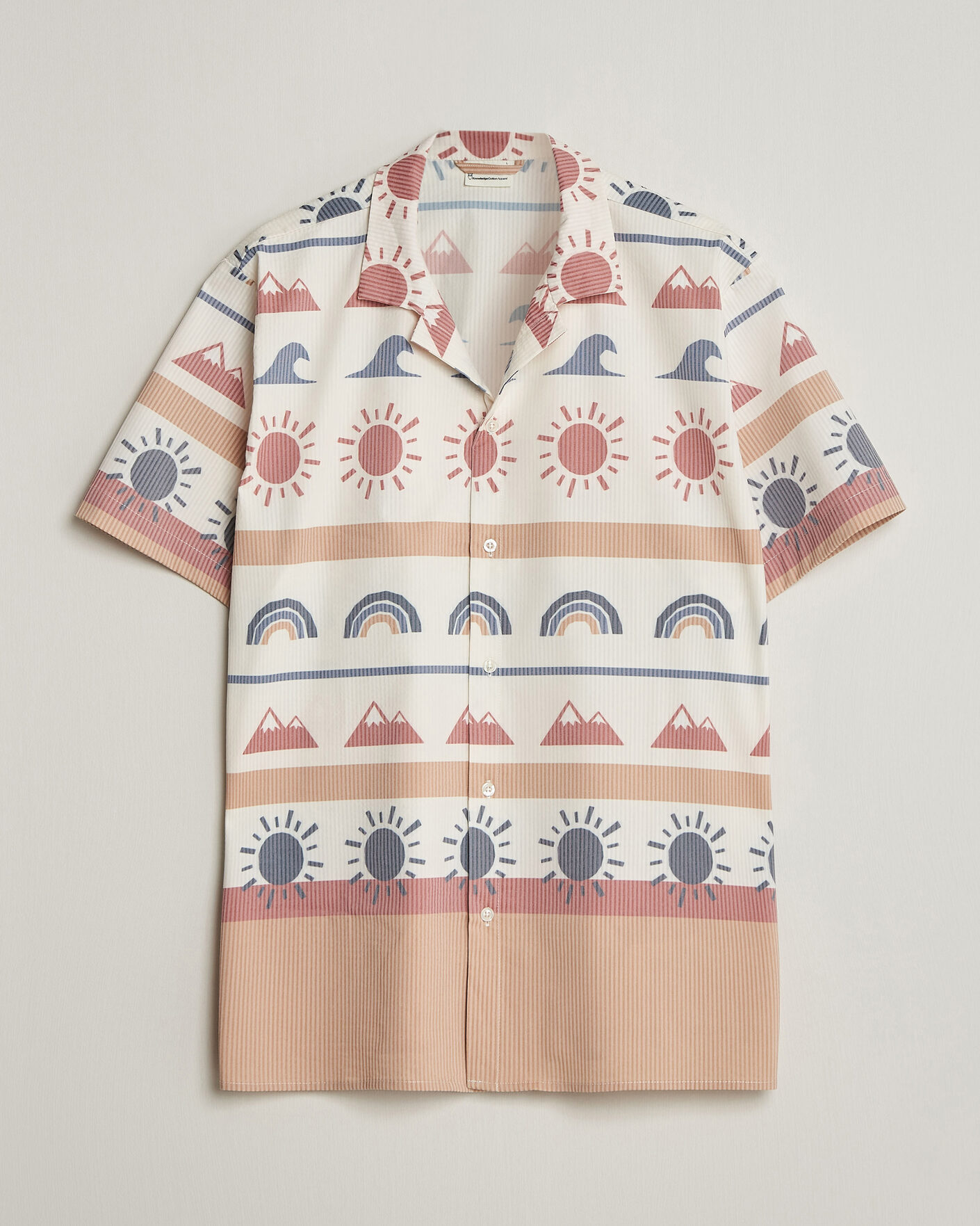 Herren | Hemden | KnowledgeCotton Apparel | Relaxed Printed AOP Short Sleeve Shirt Multi