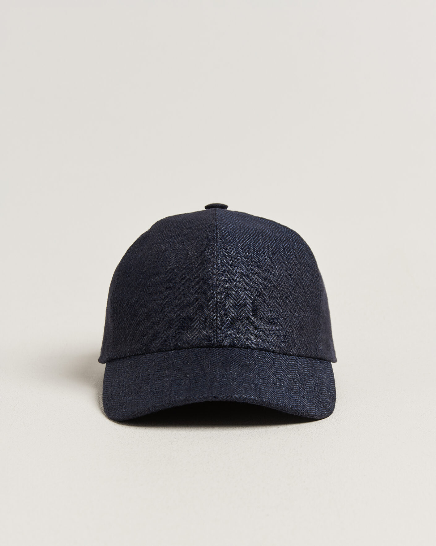 Herren | Hüte & Mützen | Wigéns | Baseball Linen Herringbone Cap Navy
