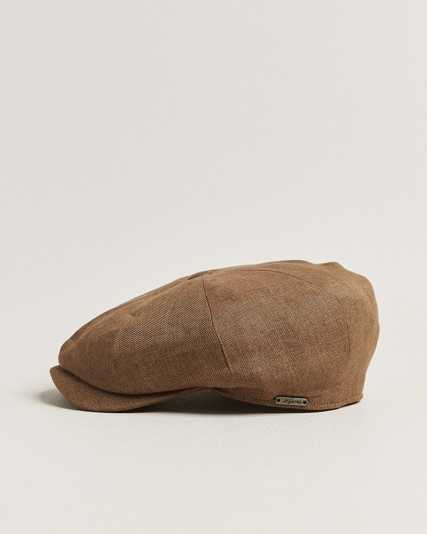 Herren | Hüte & Mützen | Wigéns | Newsboy Retro Hopsack Linen Cap Light Brown