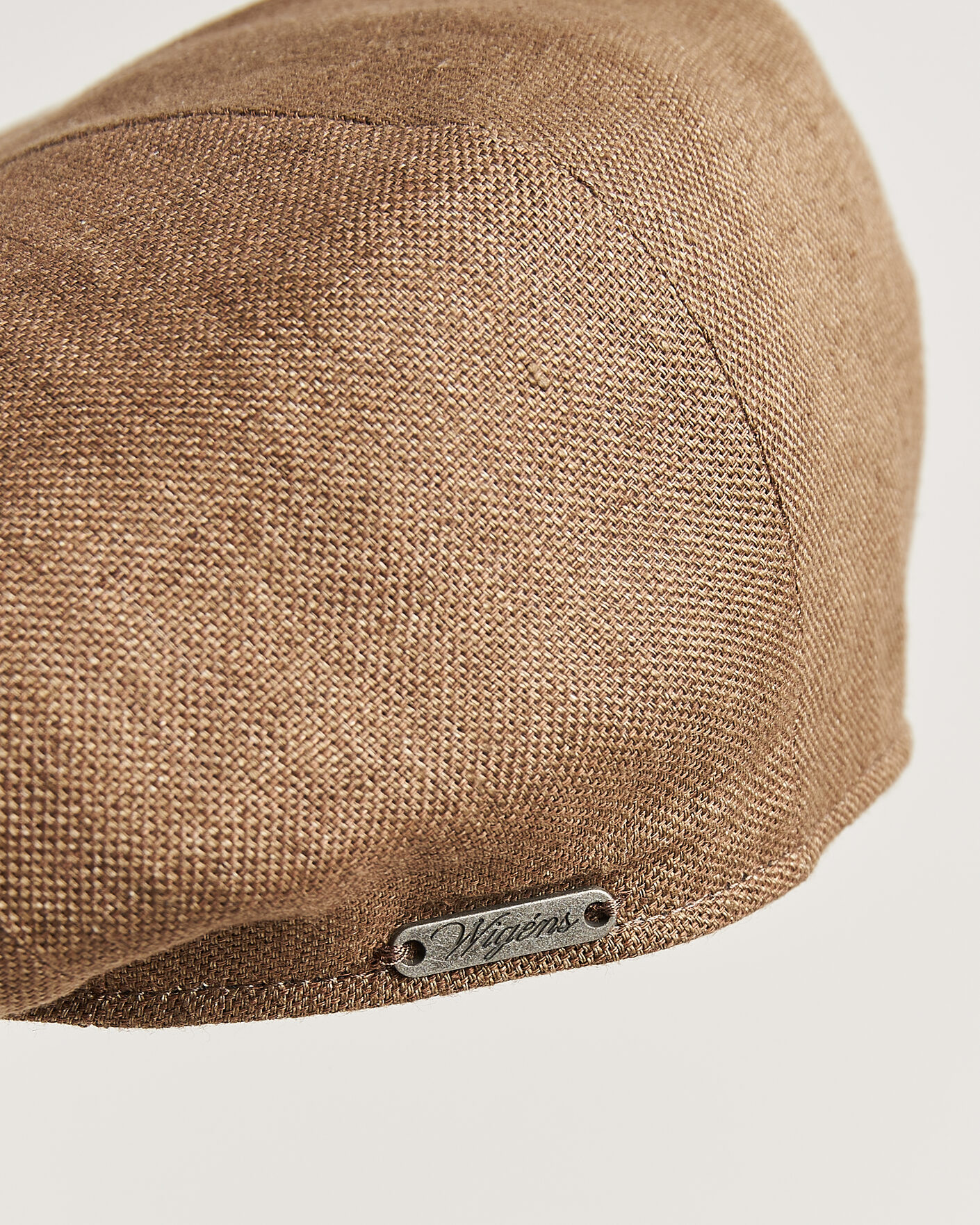 Herren | Hüte & Mützen | Wigéns | Newsboy Retro Hopsack Linen Cap Light Brown
