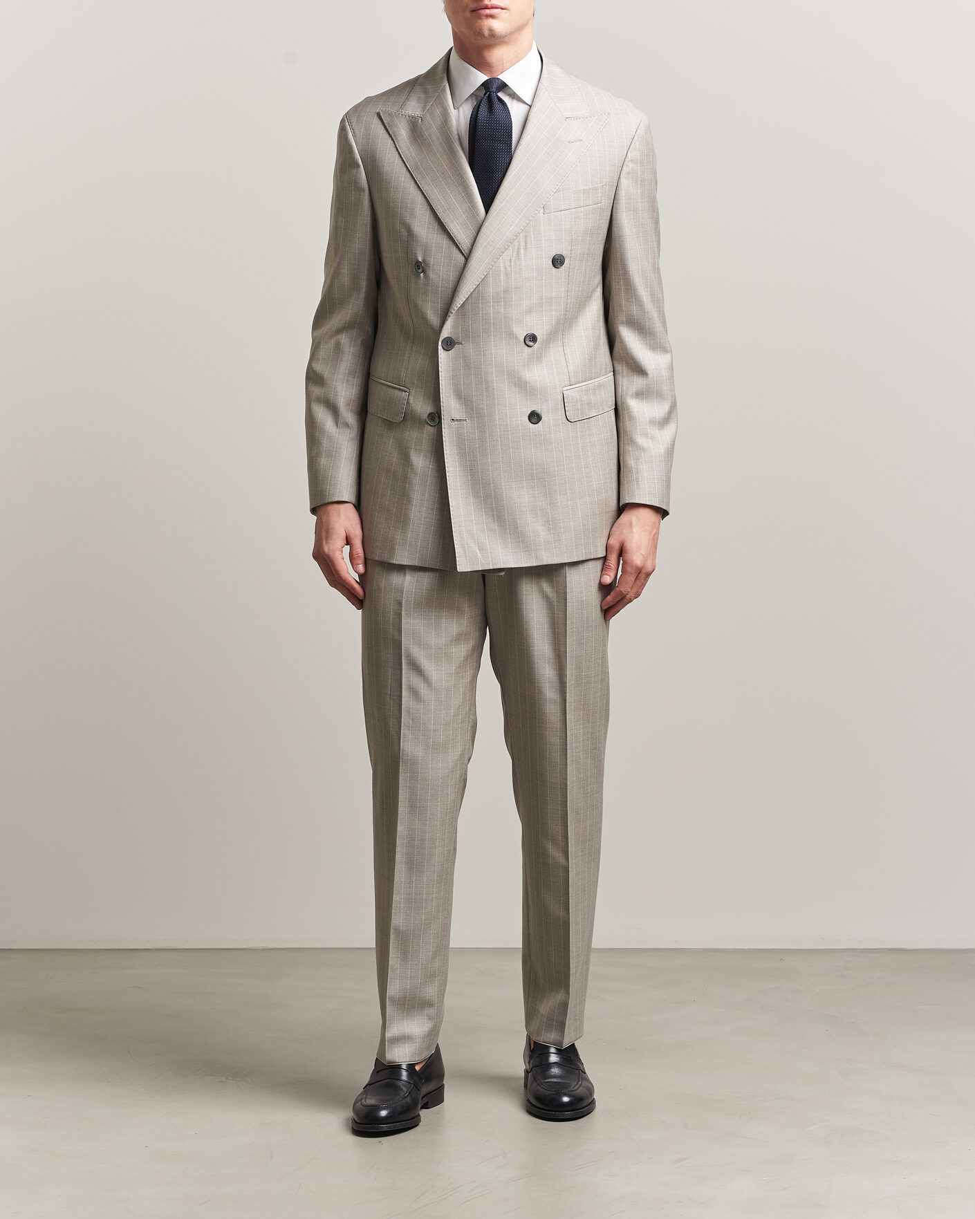 Herren | Sakkos | Oscar Jacobson | Richard Striped Wool Blazer Beige