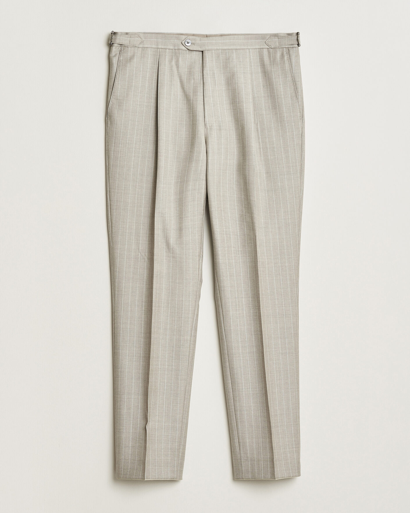 Herren | Hosen | Oscar Jacobson | Delon Striped Wool Trousers Beige