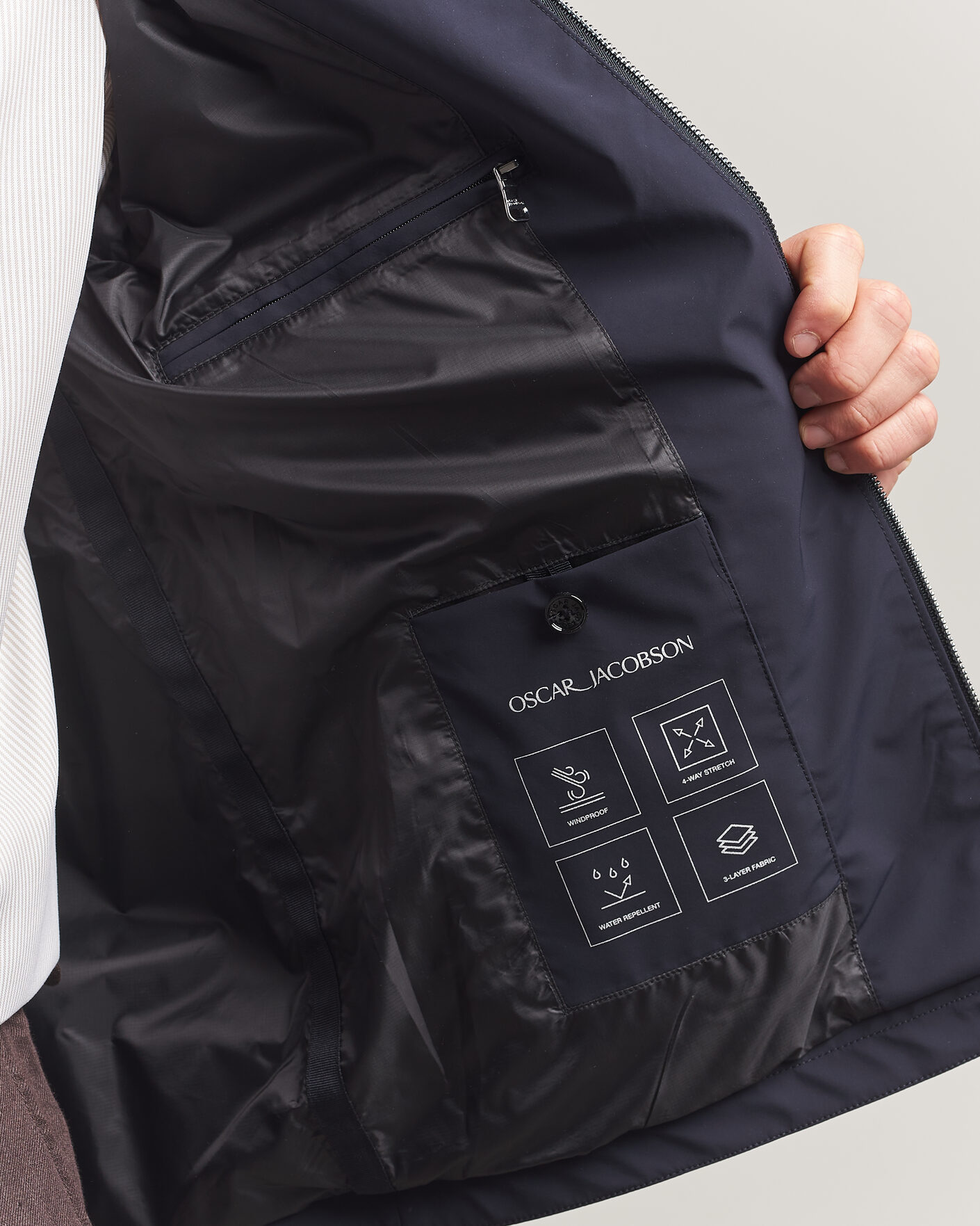 Herren | Jacken | Oscar Jacobson | Light Zipped Shirt Jacket Navy