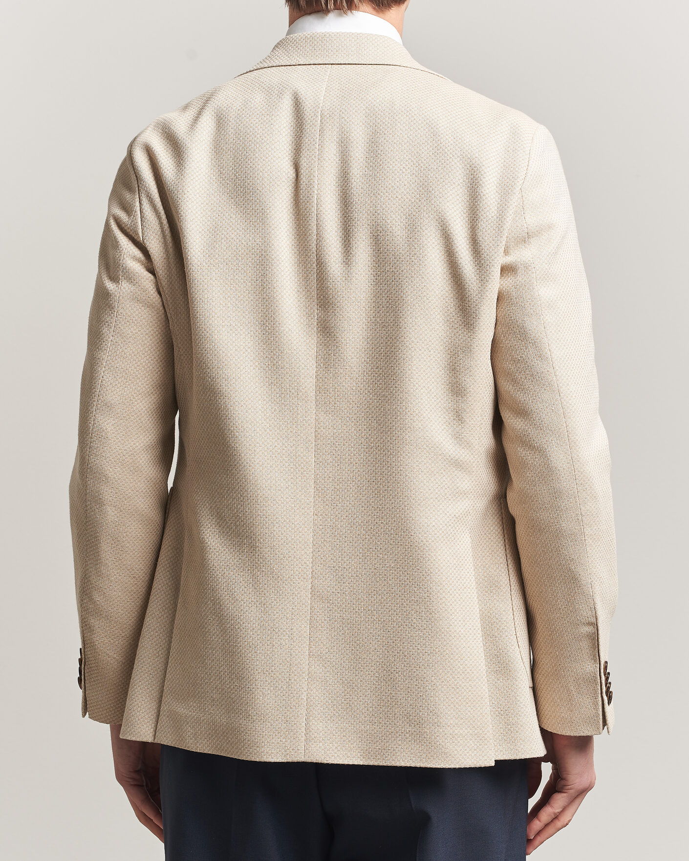 Herren | Sakkos | Oscar Jacobson | Fogerty Patch Structure Cotton Blazer Beige