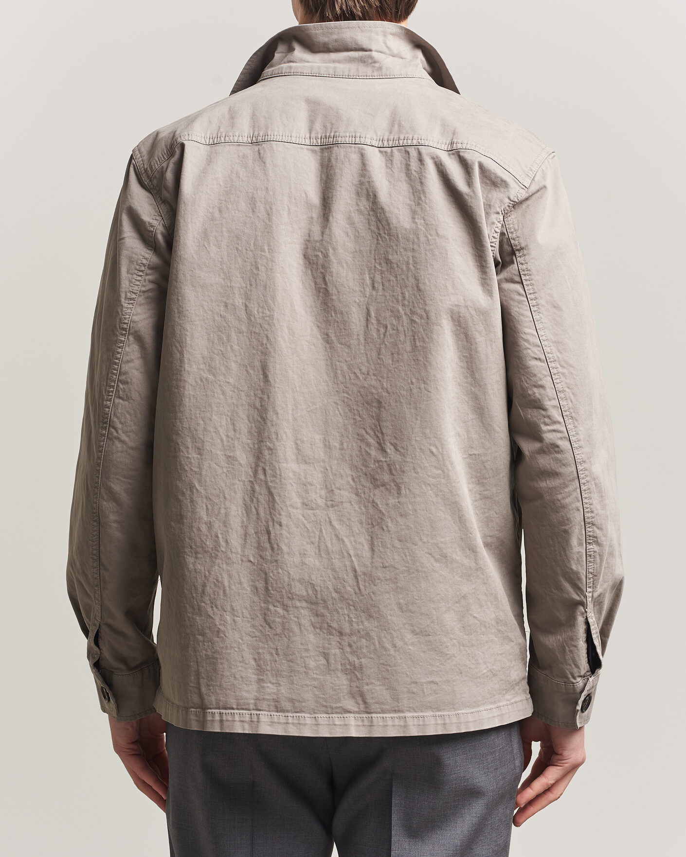 Herren | Hemden | Oscar Jacobson | Safari Cotton Shirt Jacket Grey
