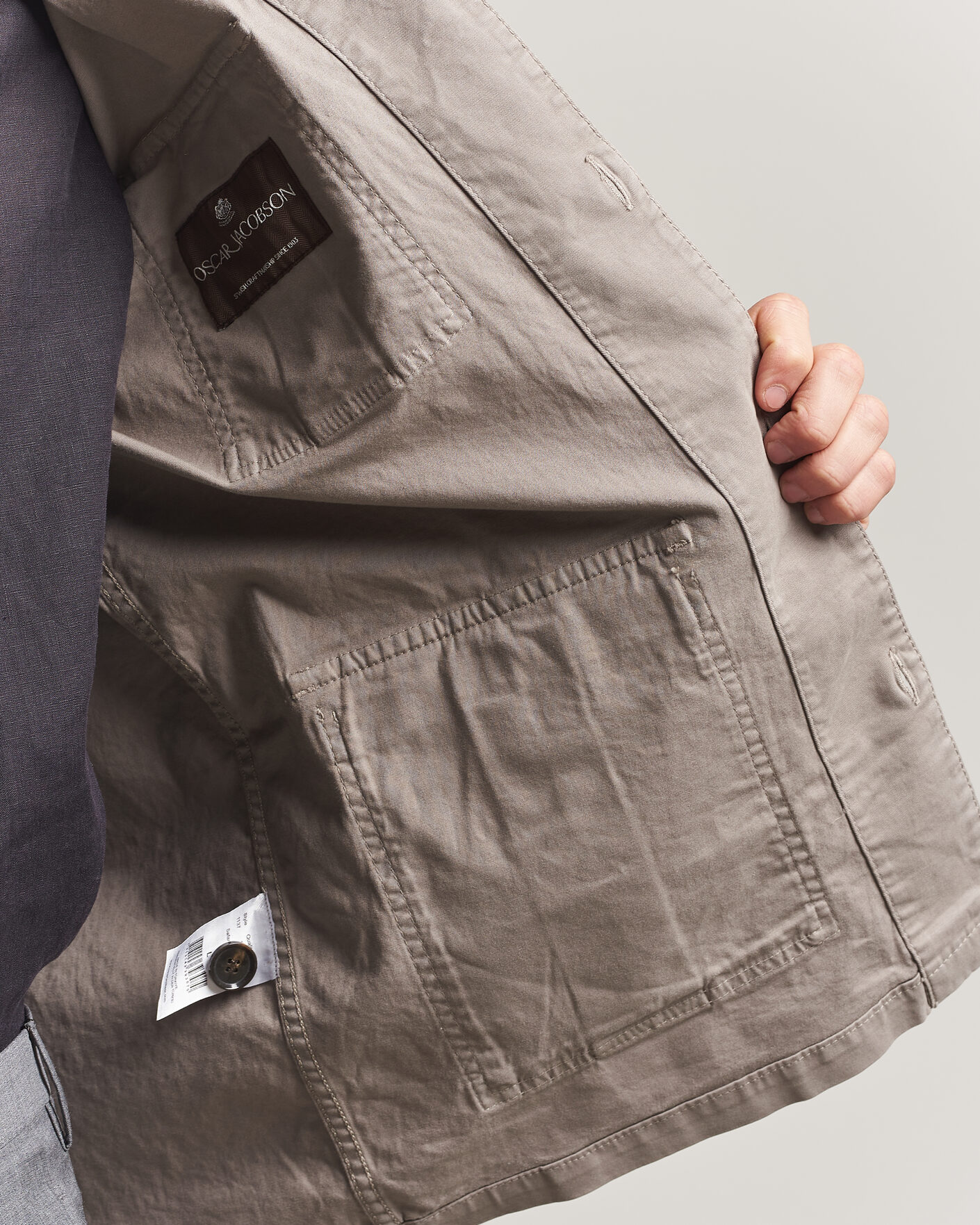Herren | Hemden | Oscar Jacobson | Safari Cotton Shirt Jacket Grey