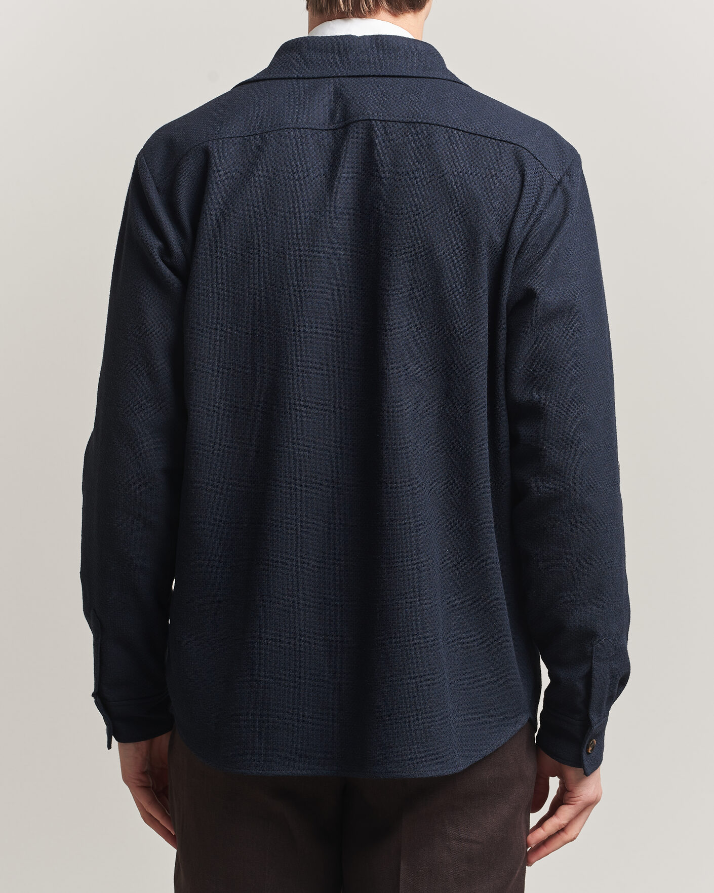 Herren | Hemden | Oscar Jacobson | Magnus Structure Cotton Overshirt Navy