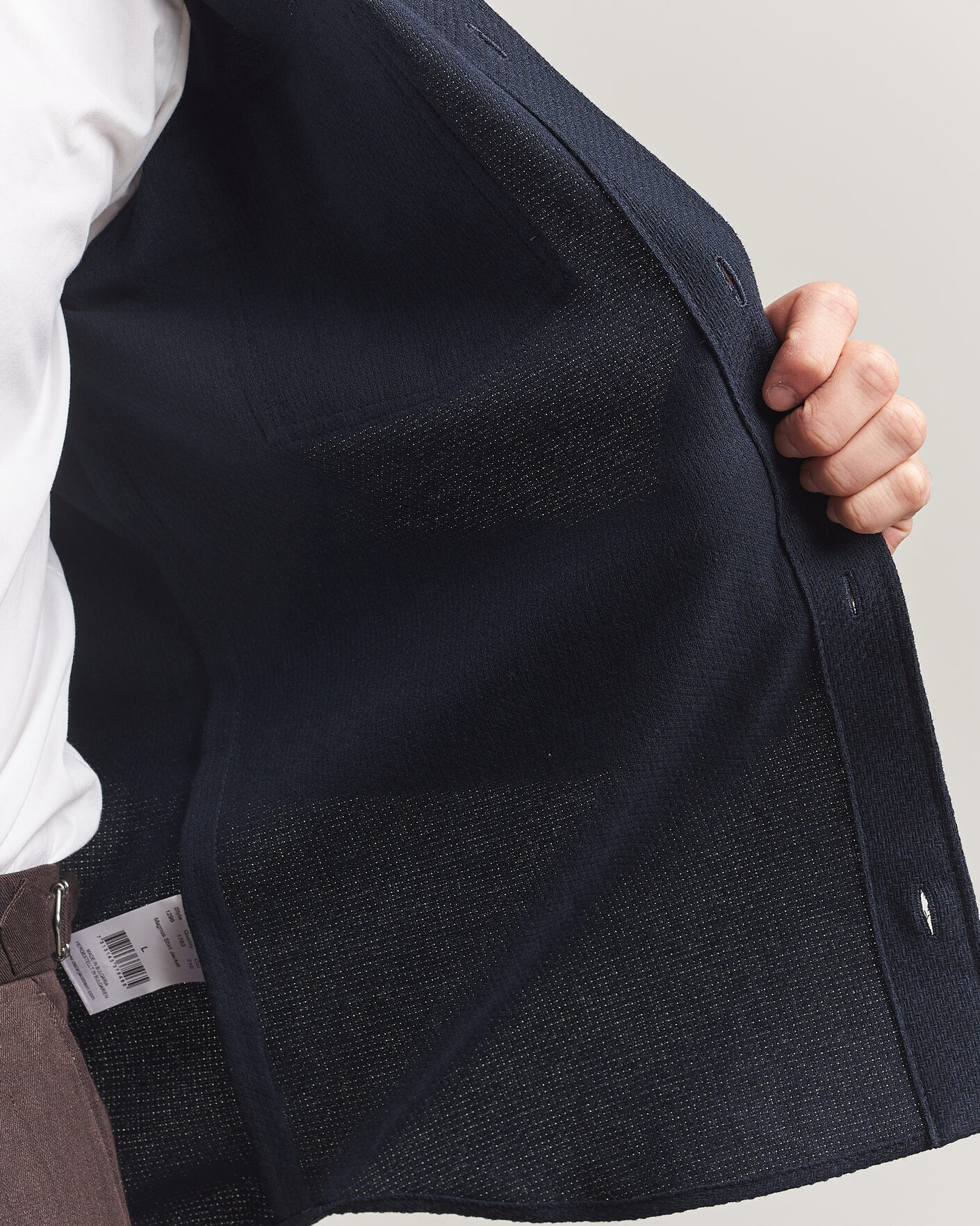 Herren | Hemden | Oscar Jacobson | Magnus Structure Cotton Overshirt Navy