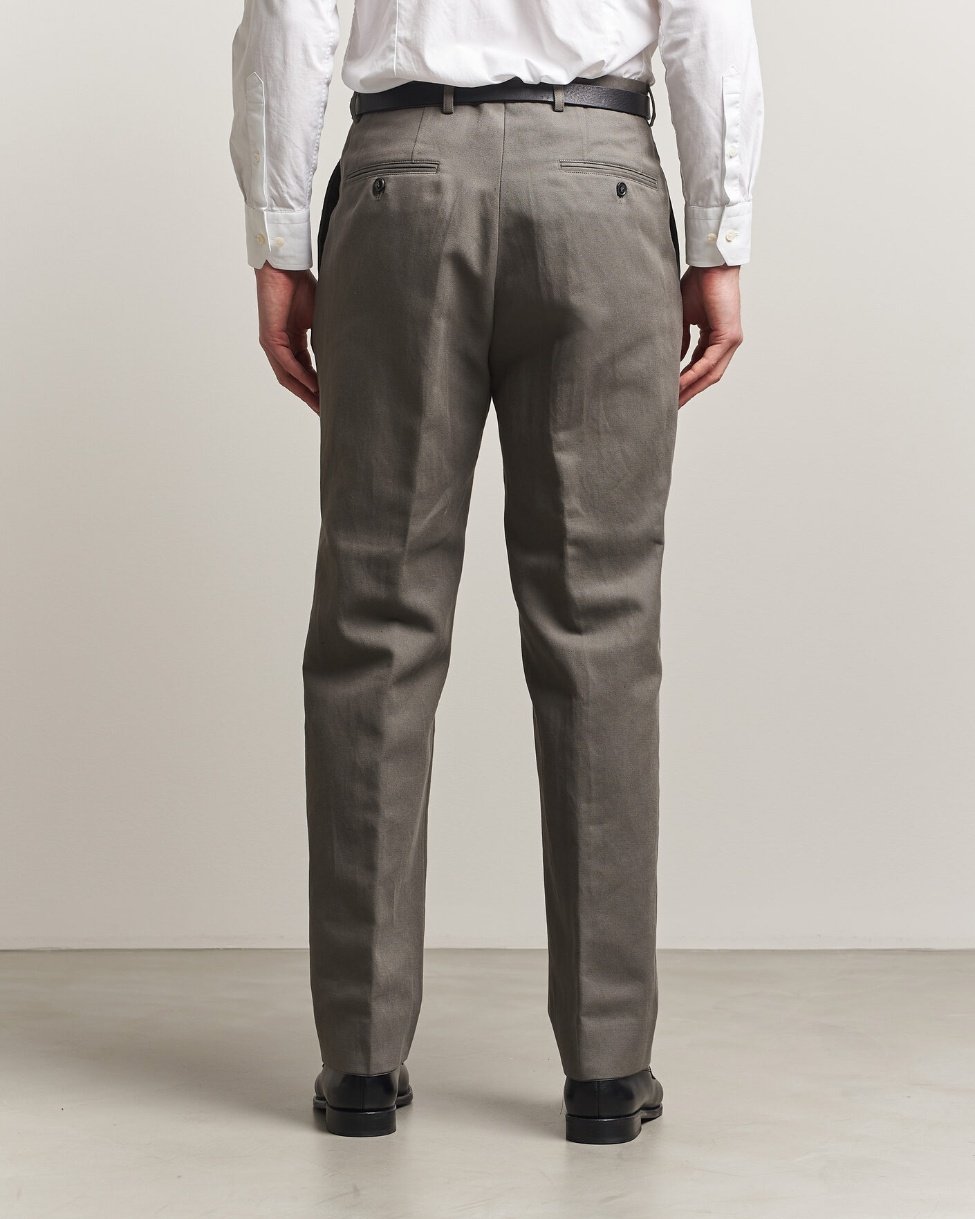 Herren | Hosen | Oscar Jacobson | Del Cotton/Linen Trousers Olive