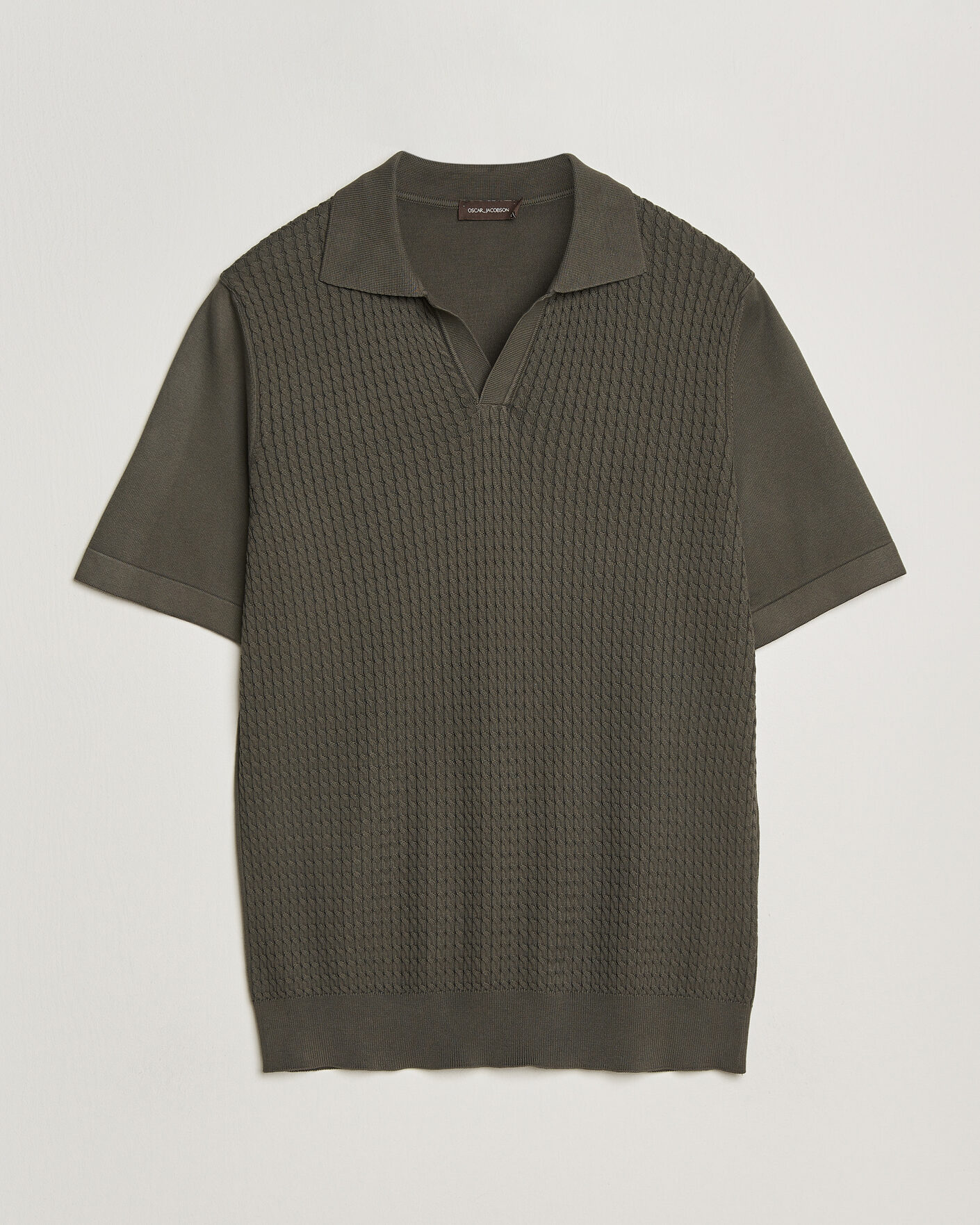 Herren | Poloshirts | Oscar Jacobson | Alf Structured Cotton Polo Green