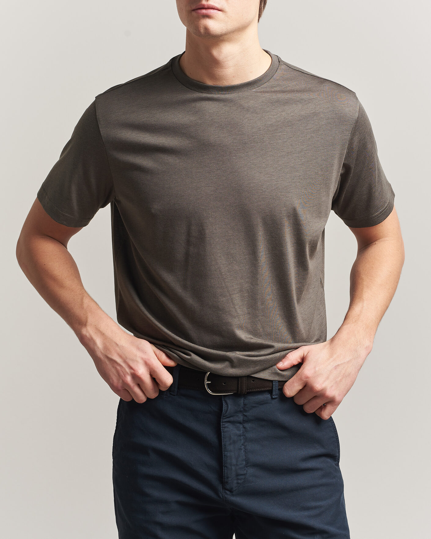 Herren | T-Shirts | Oscar Jacobson | Kim Lyocel/Cotton T-Shirt Green
