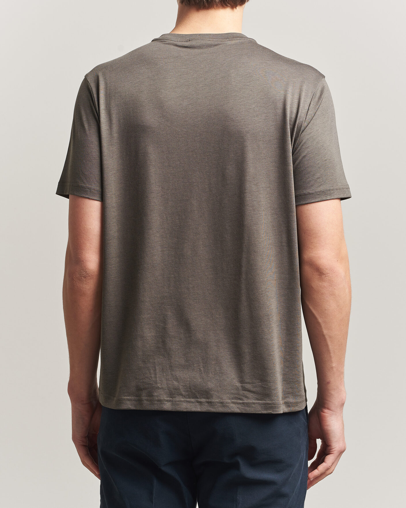 Herren | T-Shirts | Oscar Jacobson | Kim Lyocel/Cotton T-Shirt Green