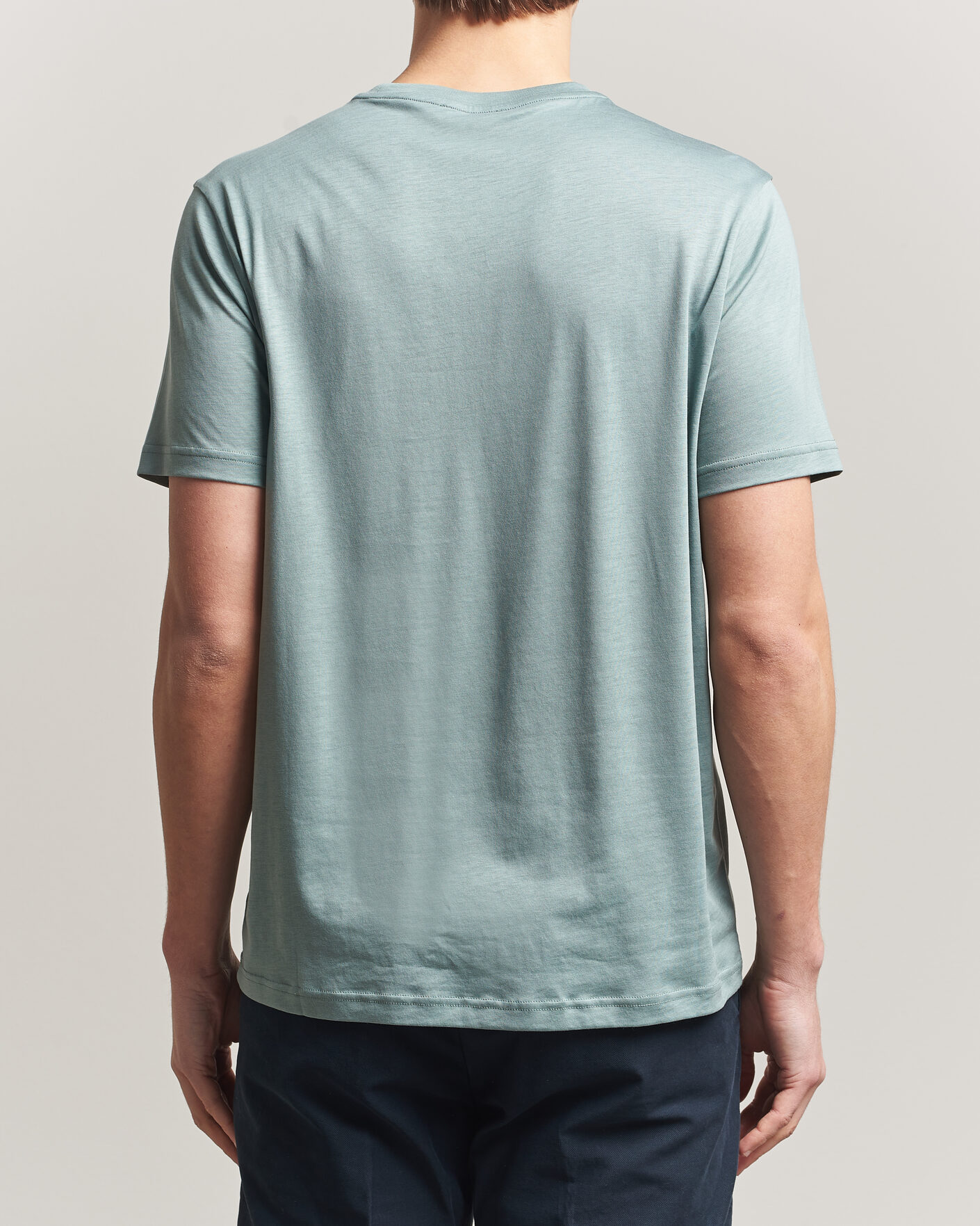 Herren | T-Shirts | Oscar Jacobson | Kim Lyocel/Cotton T-Shirt Soft Green