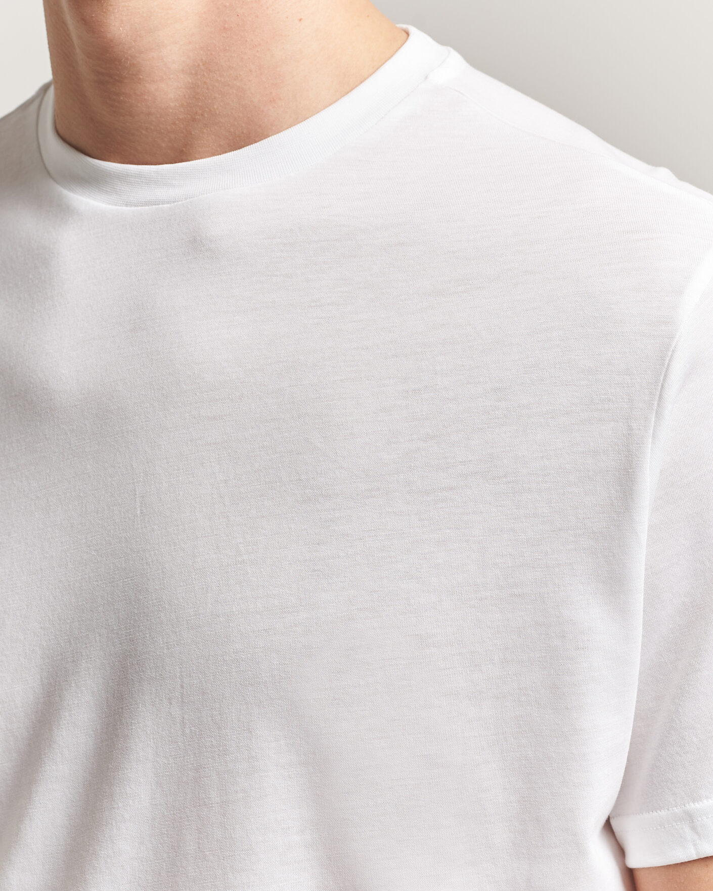 Herren | T-Shirts | Oscar Jacobson | Kim Lyocel/Cotton T-Shirt White
