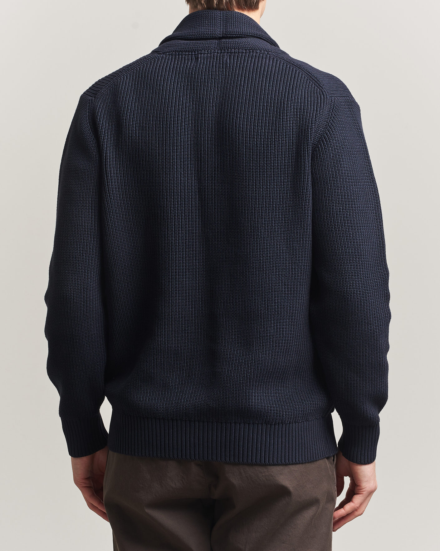 Herren | Pullover | Oscar Jacobson | Roland Knitted Cotton Cardigan Navy