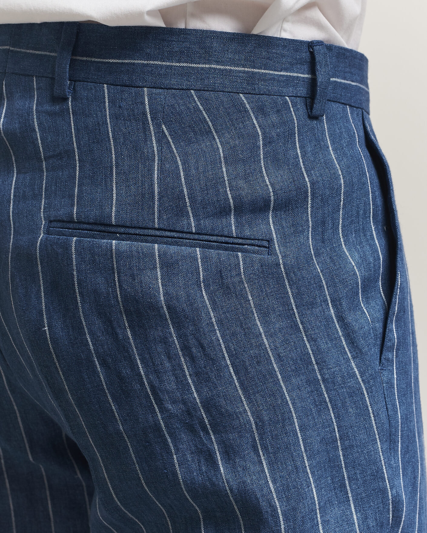 Herren | Hosen | Oscar Jacobson | Dandy Striped Linen Trousers Blue