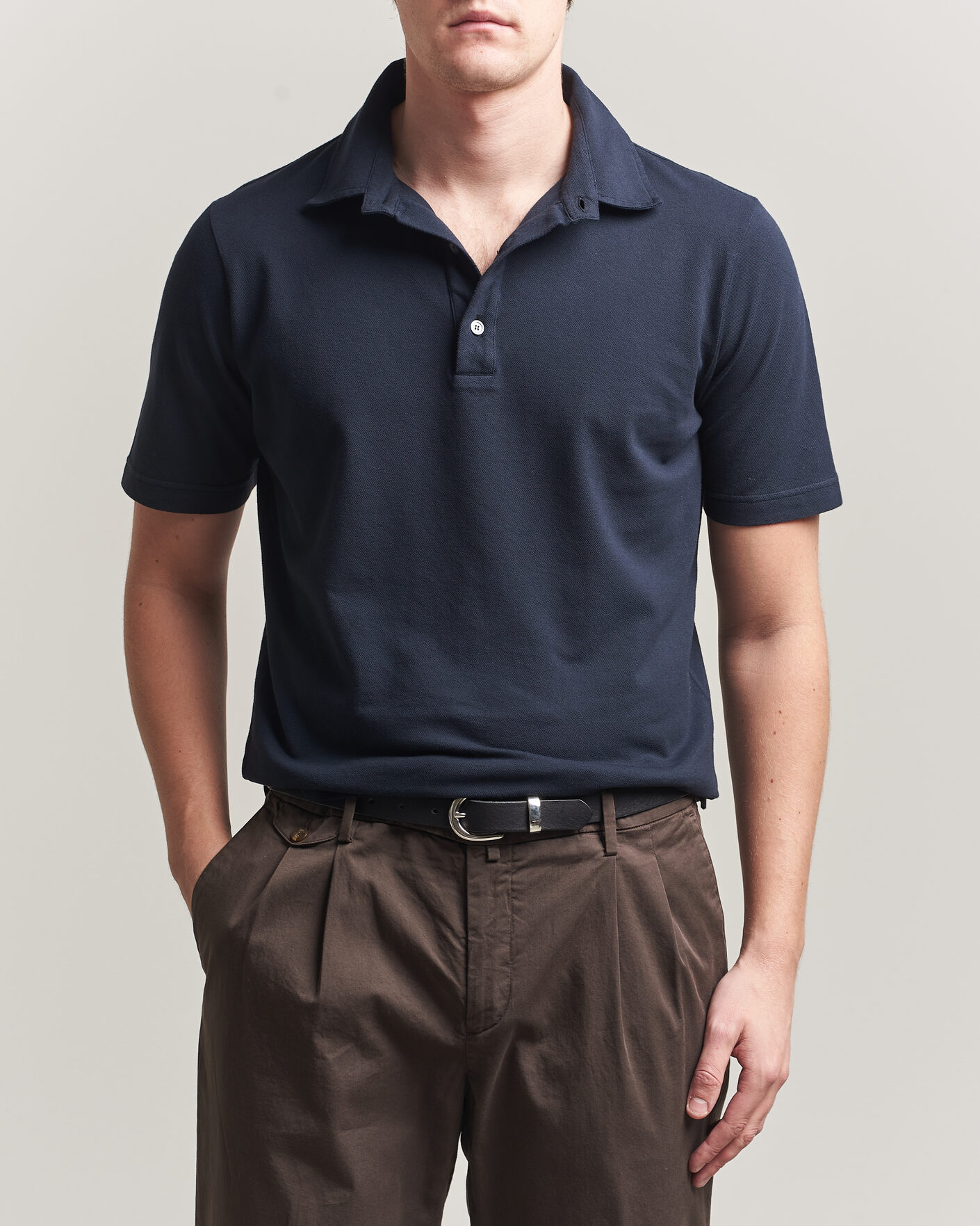 Herren | Poloshirts | Zanone | Soft Cotton Piquet Polo Navy
