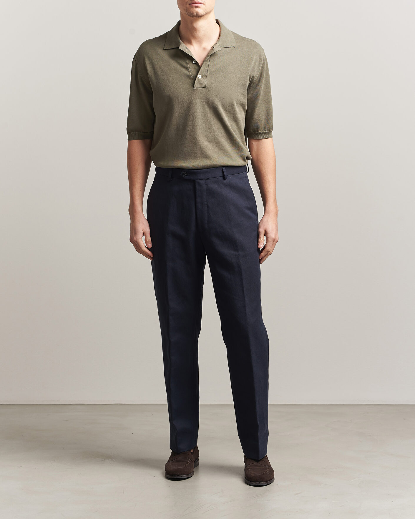 Herren | Poloshirts | Zanone | Knitted Cotton Polo Olive