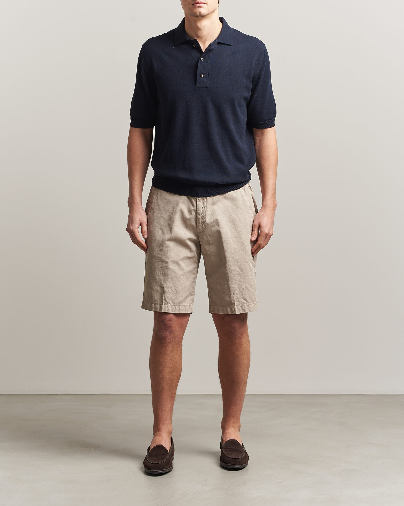 Herren | Poloshirts | Zanone | Knitted Cotton Polo Navy