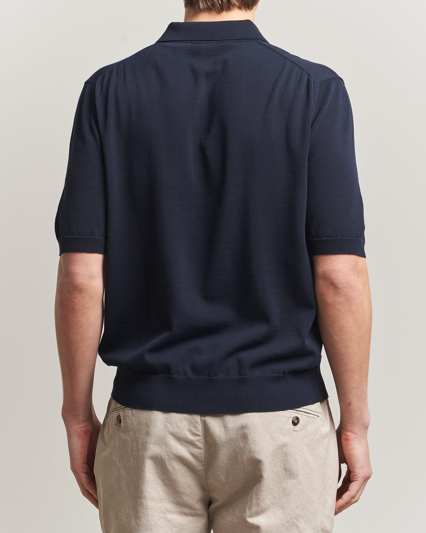 Herren | Poloshirts | Zanone | Knitted Cotton Polo Navy
