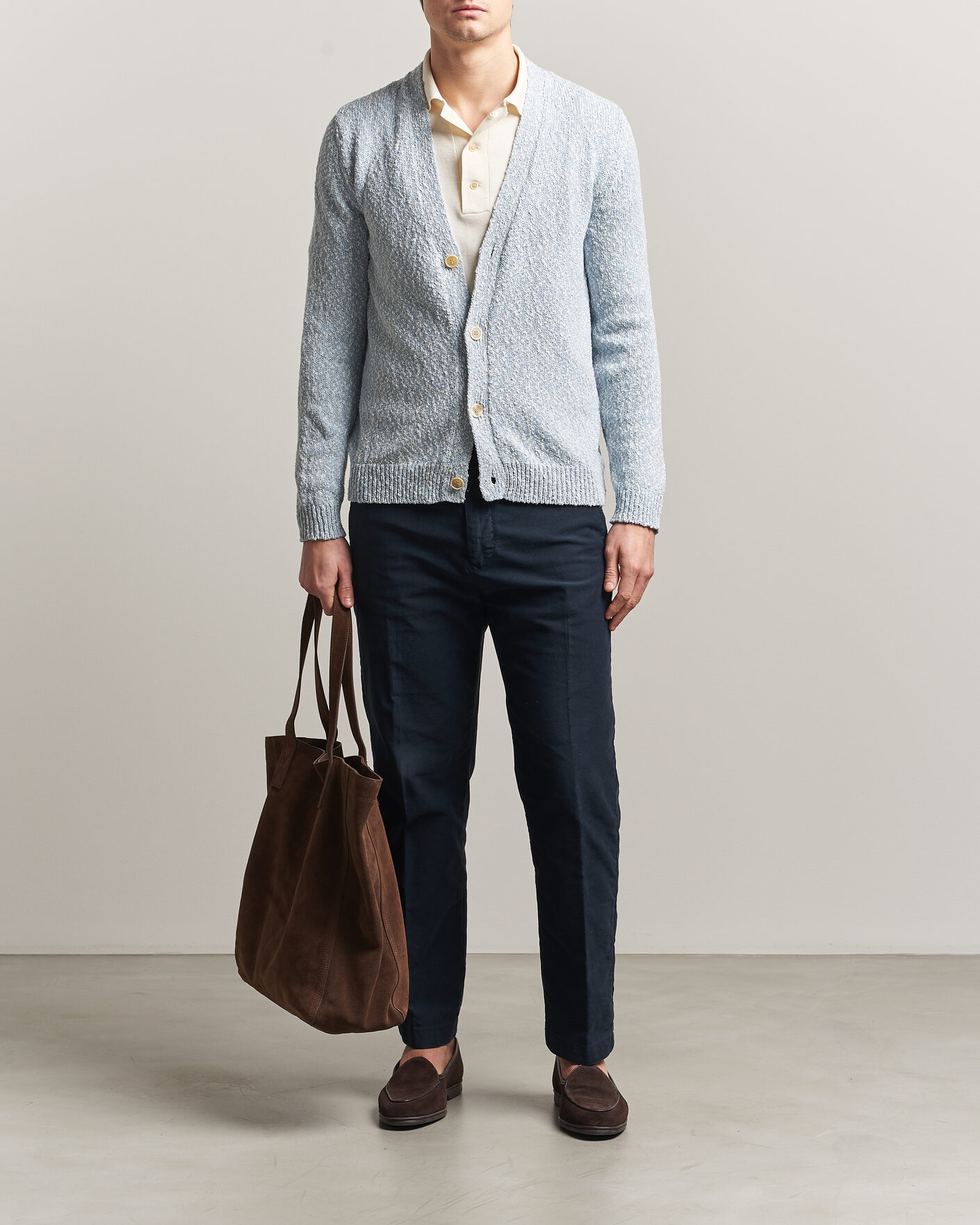 Herren | Pullover | Zanone | Mouline Cardigan Sky Blue