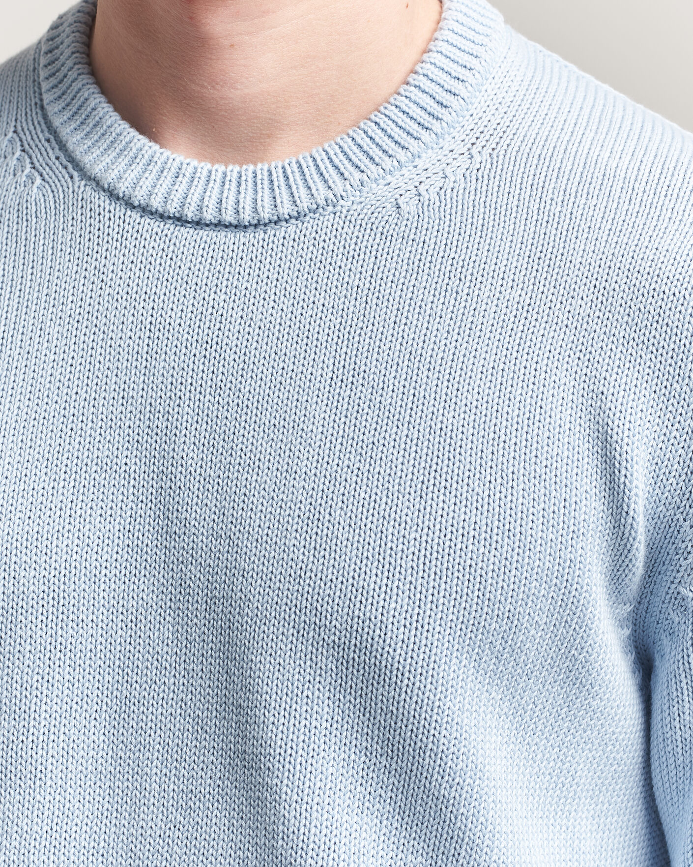 Herren | Pullover | Zanone | Soft Cotton Crew Neck Sweater Sky Blue