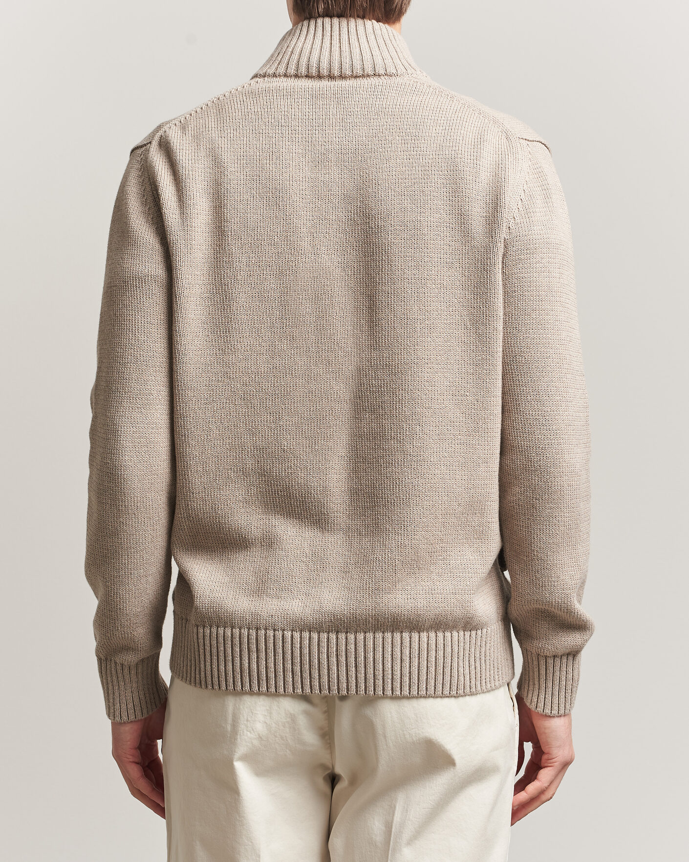 Herren | Pullover | Zanone | Soft Cotton Chioto Cardigan Taupe