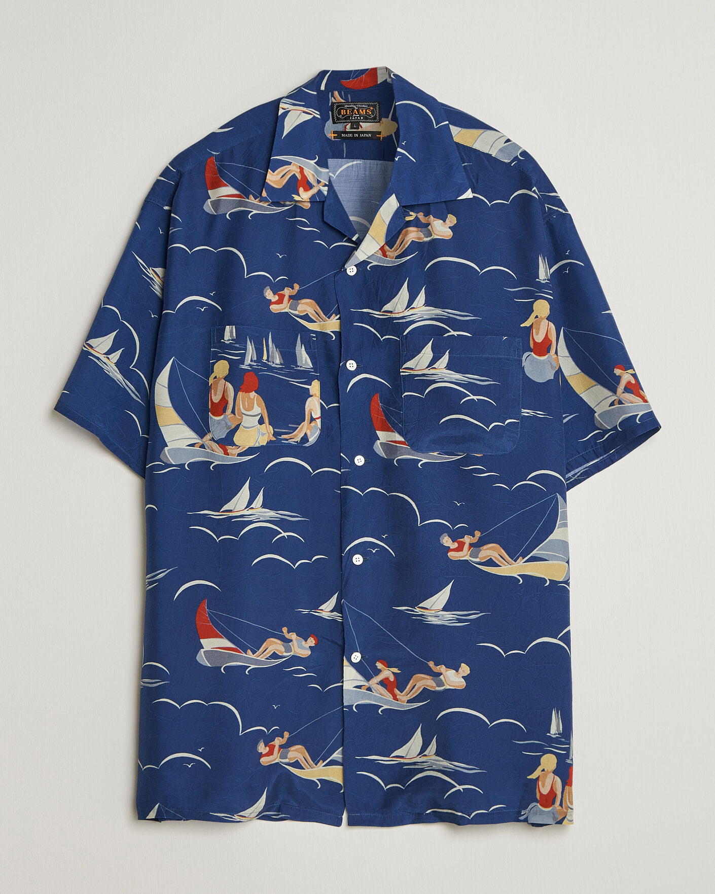 Herren | Hemden | BEAMS PLUS | Holiday Print Camp Shirt Navy