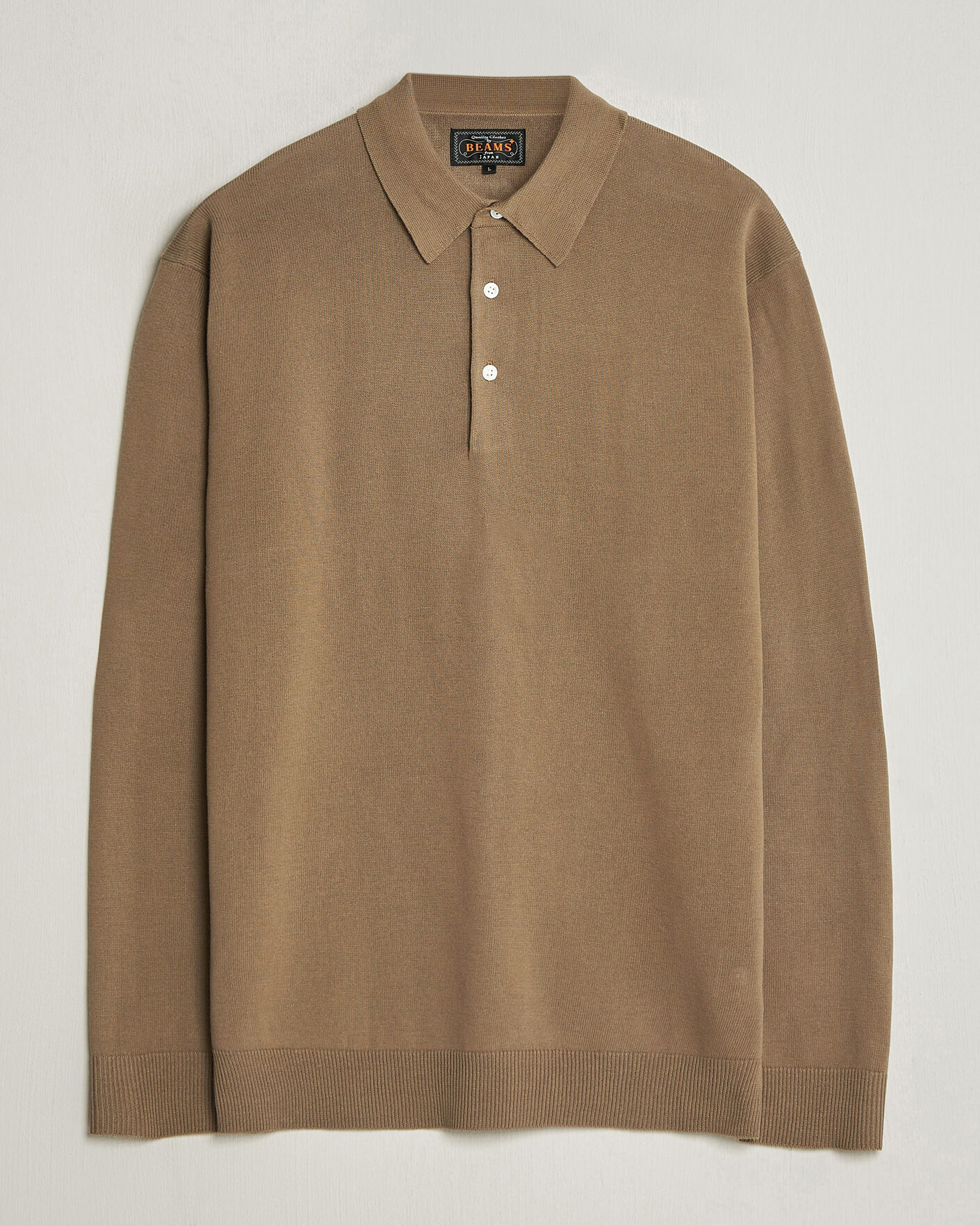 Herren | Poloshirts | BEAMS PLUS | Long Sleeve 12G Knit Polo Mocha