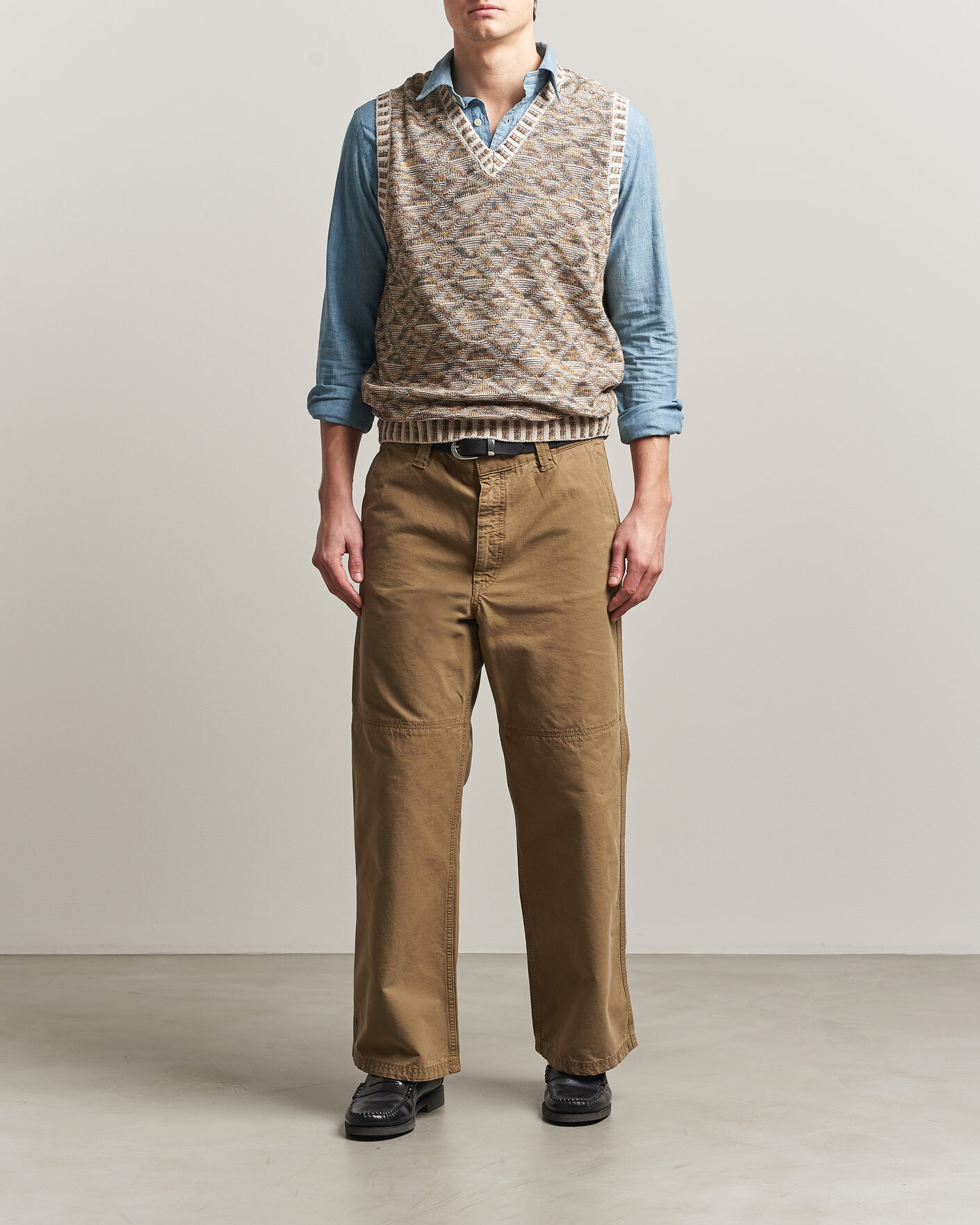 Herren | Pullover | BEAMS PLUS | Kasuri Jacquard Knit Vest Beige
