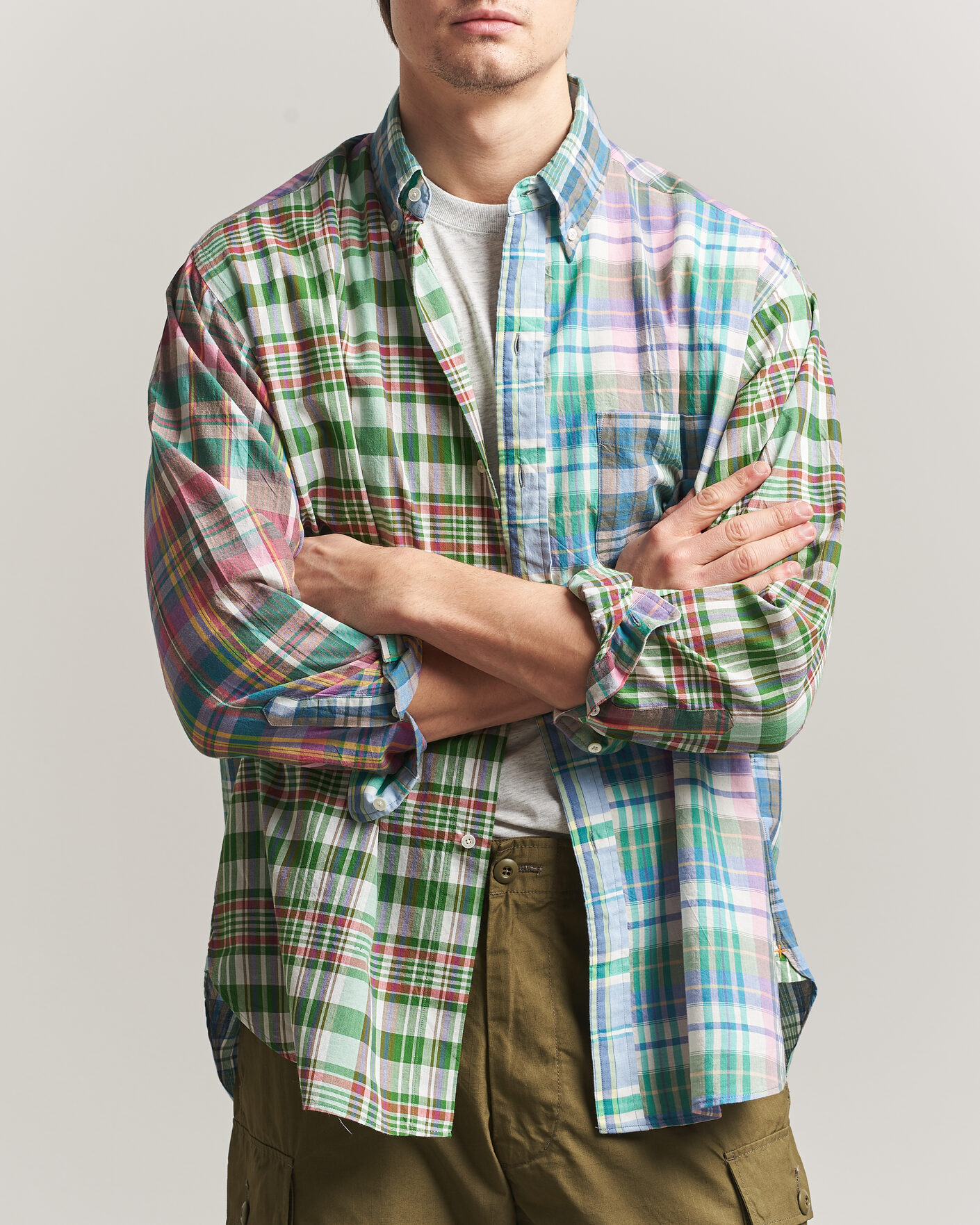 Herren | Hemden | BEAMS PLUS | Patchwork Madras Shirt Multicolour