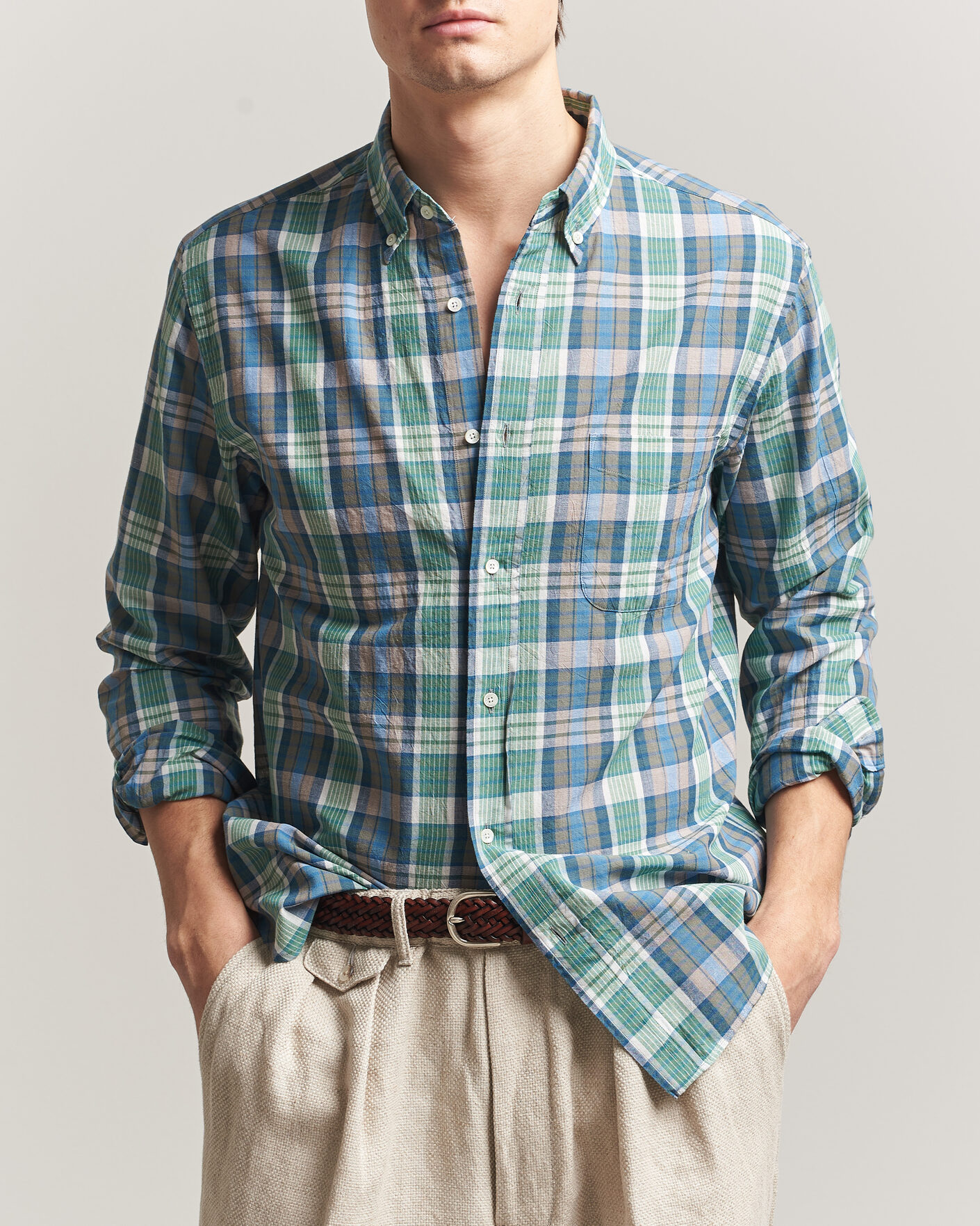 Herren | Hemden | BEAMS PLUS | Madras Button Down Shirt Blue