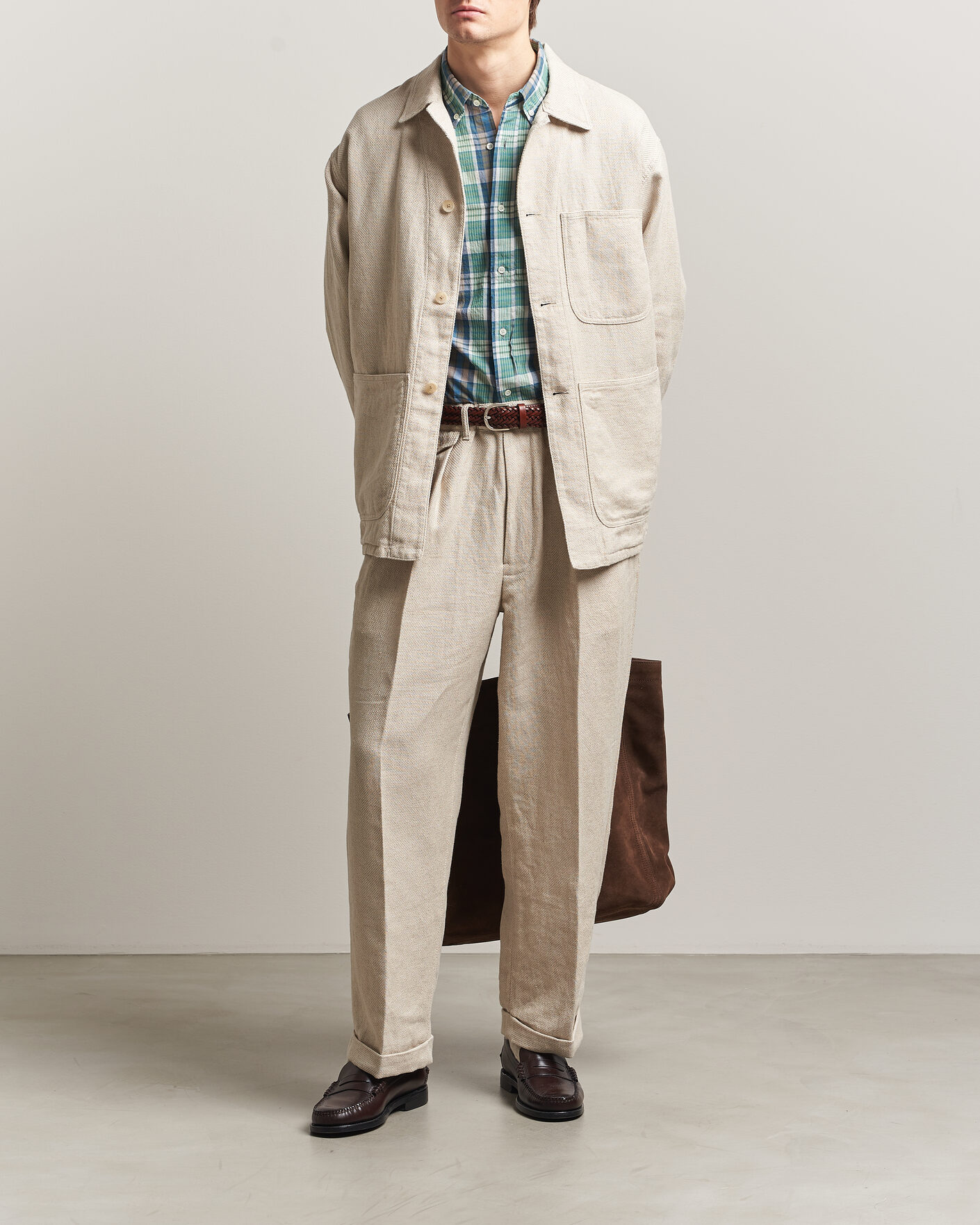 Herren | Hosen | BEAMS PLUS | Cotton/Linen Pleated Trousers Off White