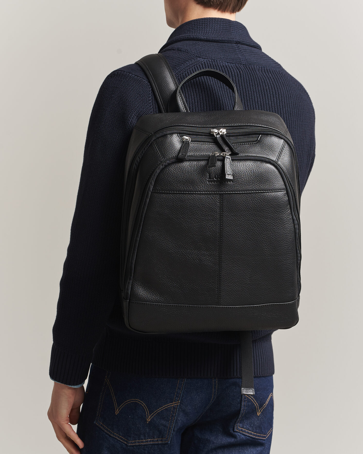 Herren | Taschen | Loake Shoemakers | Waterloo Grained Leather Backpack Black