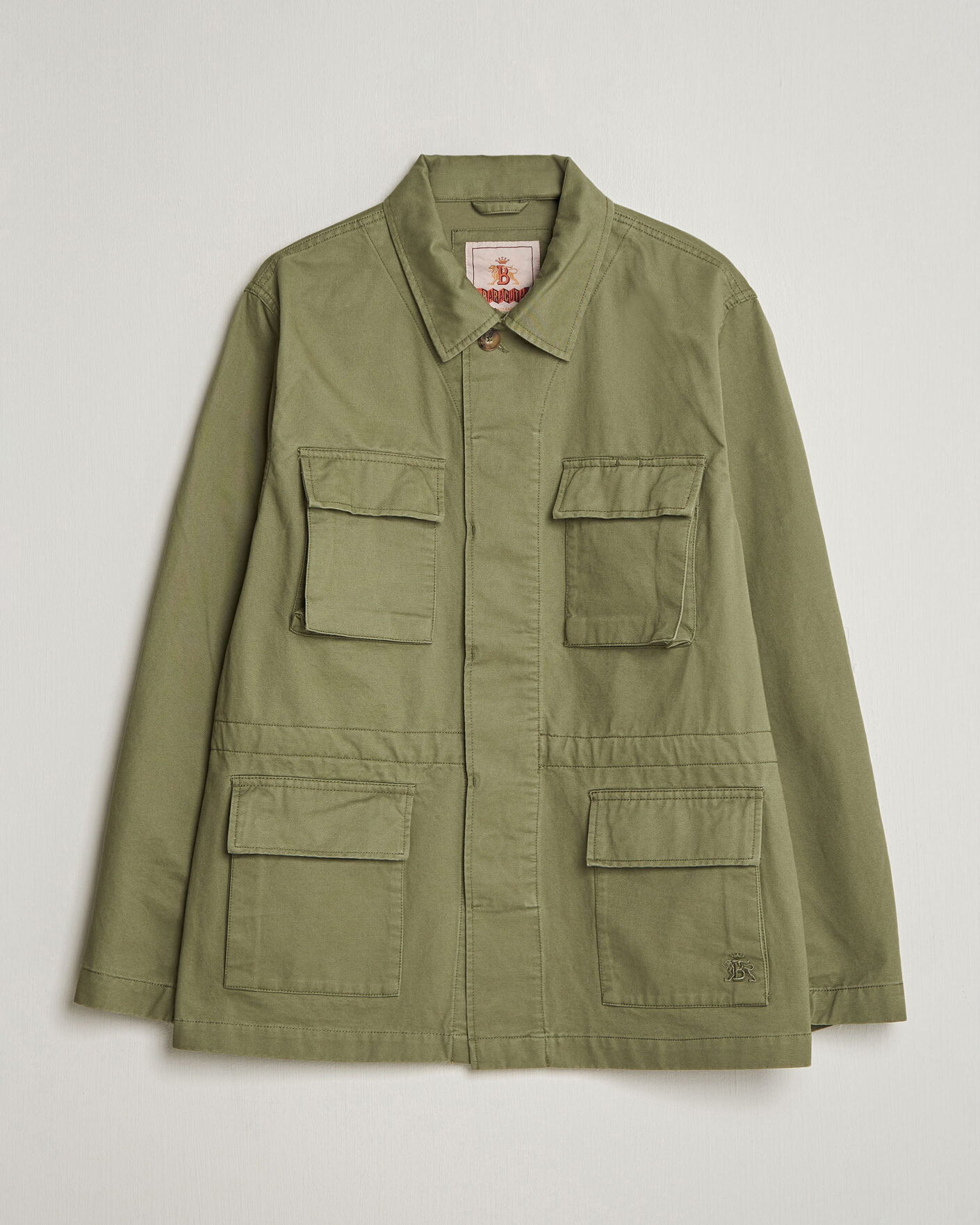 Herren | Jacken | Baracuta | Washed Cotton Twill Field Shacket Lichen Green