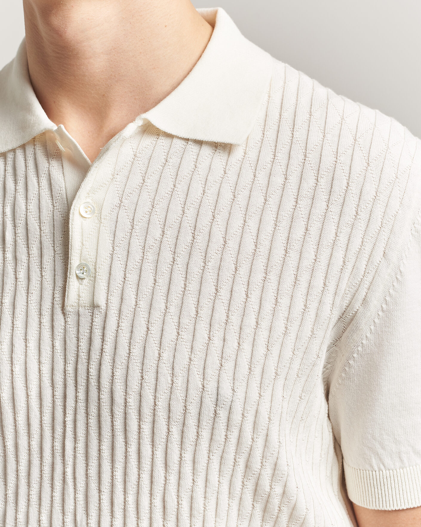 Herren | Poloshirts | Baracuta | Pattern Stich Polo Off White