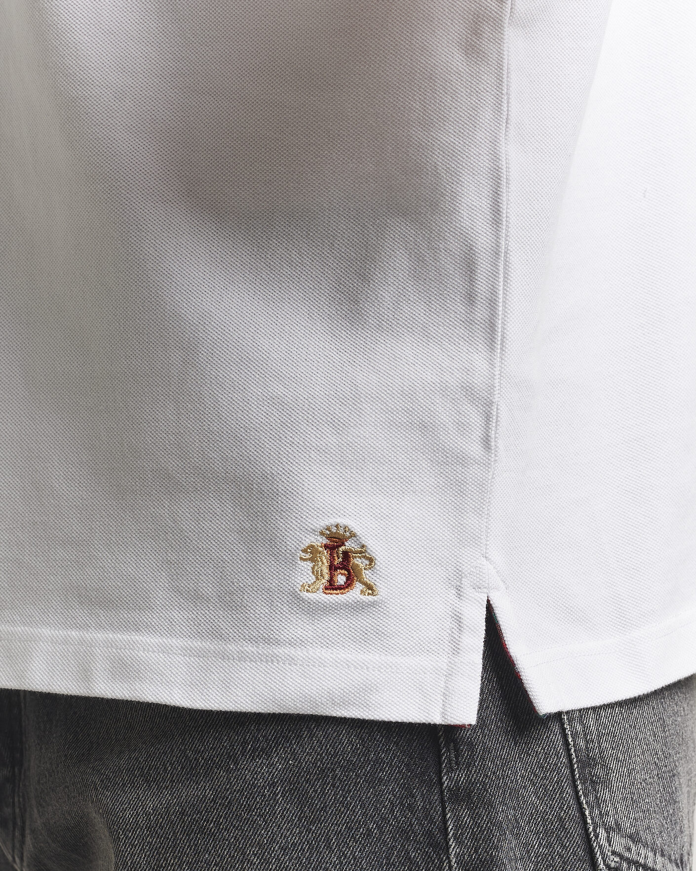 Herren | Poloshirts | Baracuta | Tartan Placket Piquet Polo Bone White