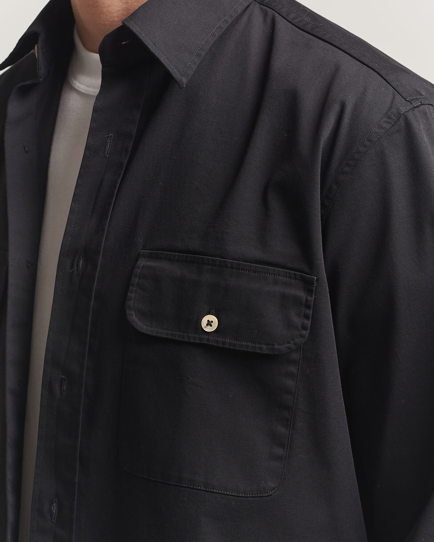 Herren | Hemden | Grigio | Illinois Cotton Overshirt Black