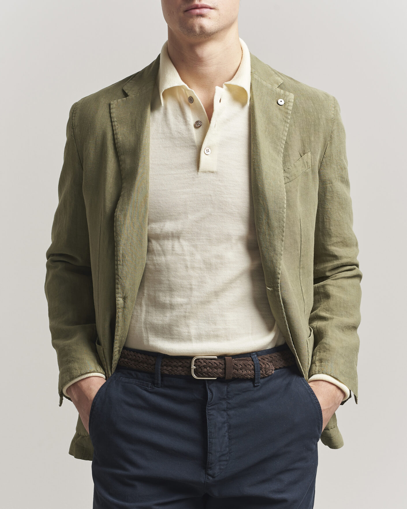 Herren | Sakkos | L.B.M. 1911 | Jack Regular Fit Linen Blazer Olive